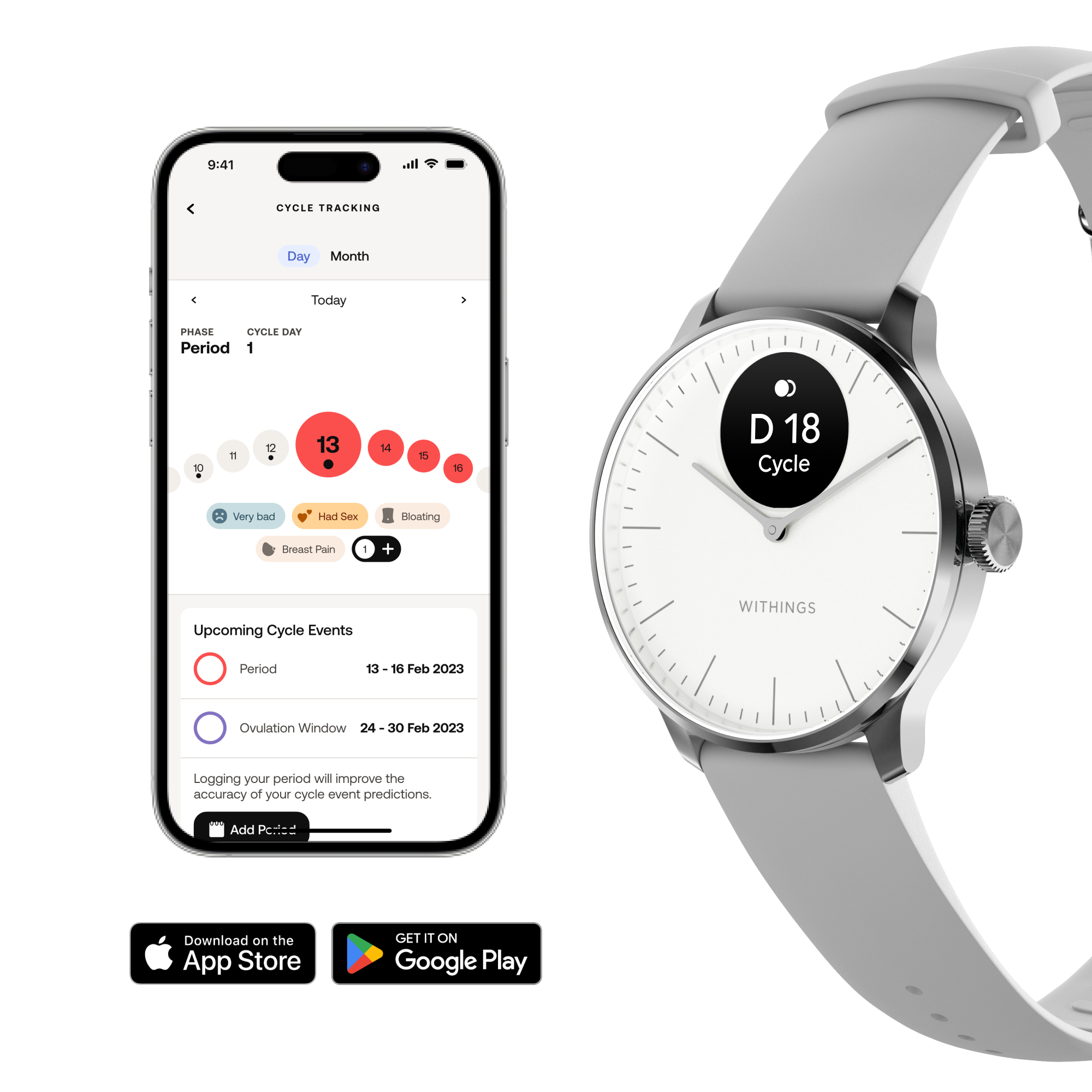 Pametni sat WITHINGS ScanWatch Light 37mm bijeli-5