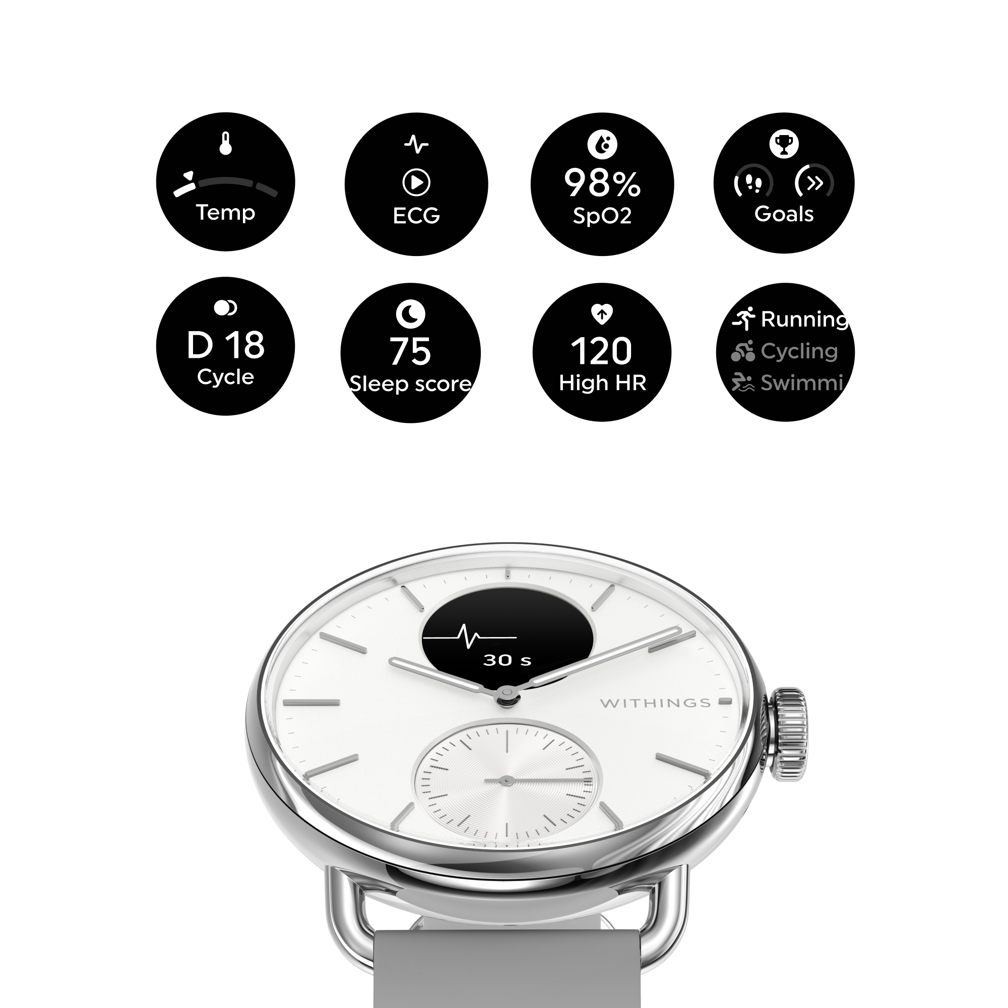 Pametni sat WITHINGS ScanWatch 2 41mm bijeli-7