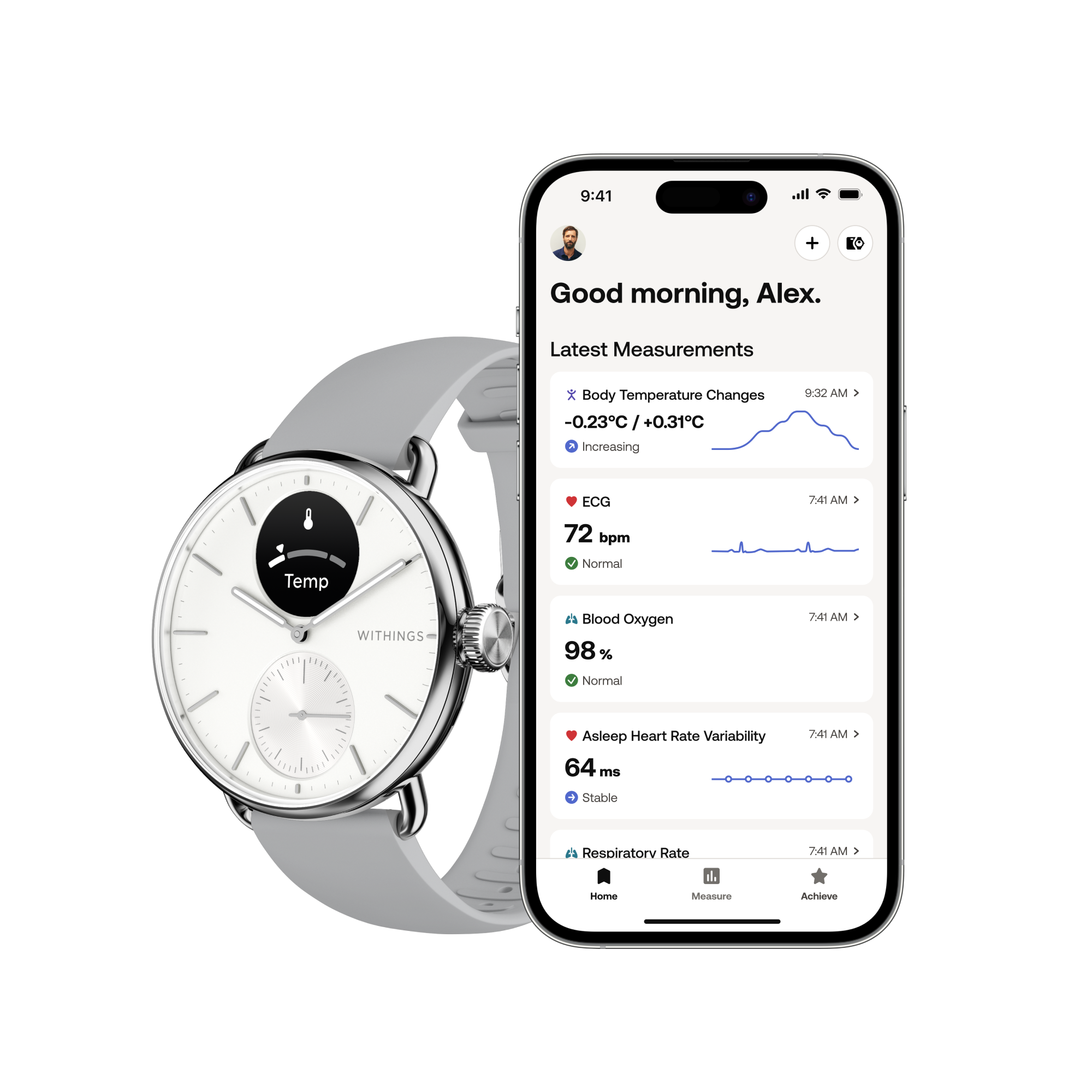 Pametni sat WITHINGS ScanWatch 2 41mm bijeli-10