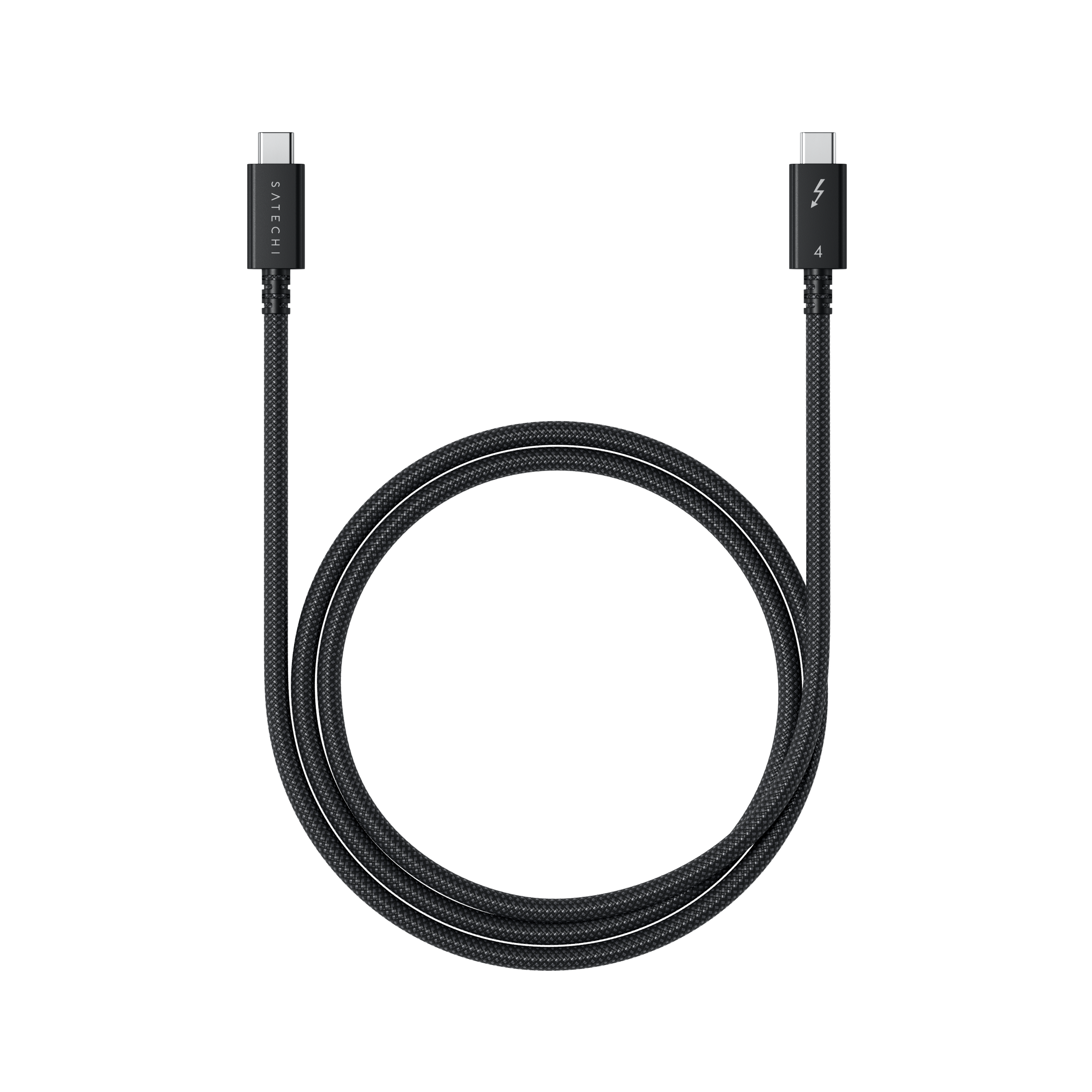 Satechi Thunderbolt 4 Pro Braided Cable 1m (PD240W,40Gpbs data,8K resolution) - crna-0