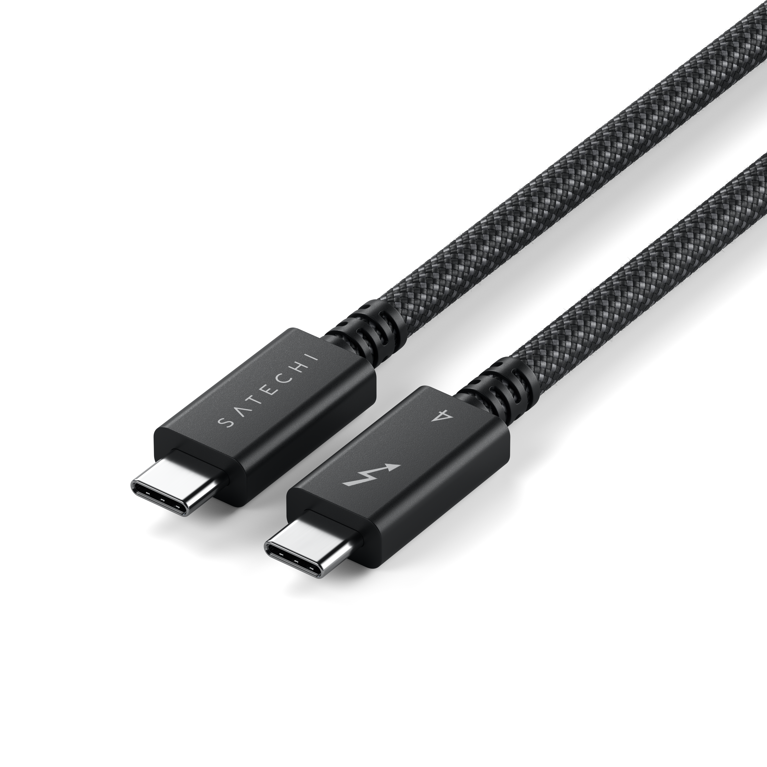Satechi Thunderbolt 4 Pro Braided Cable 1m (PD240W,40Gpbs data,8K resolution) - crna-1