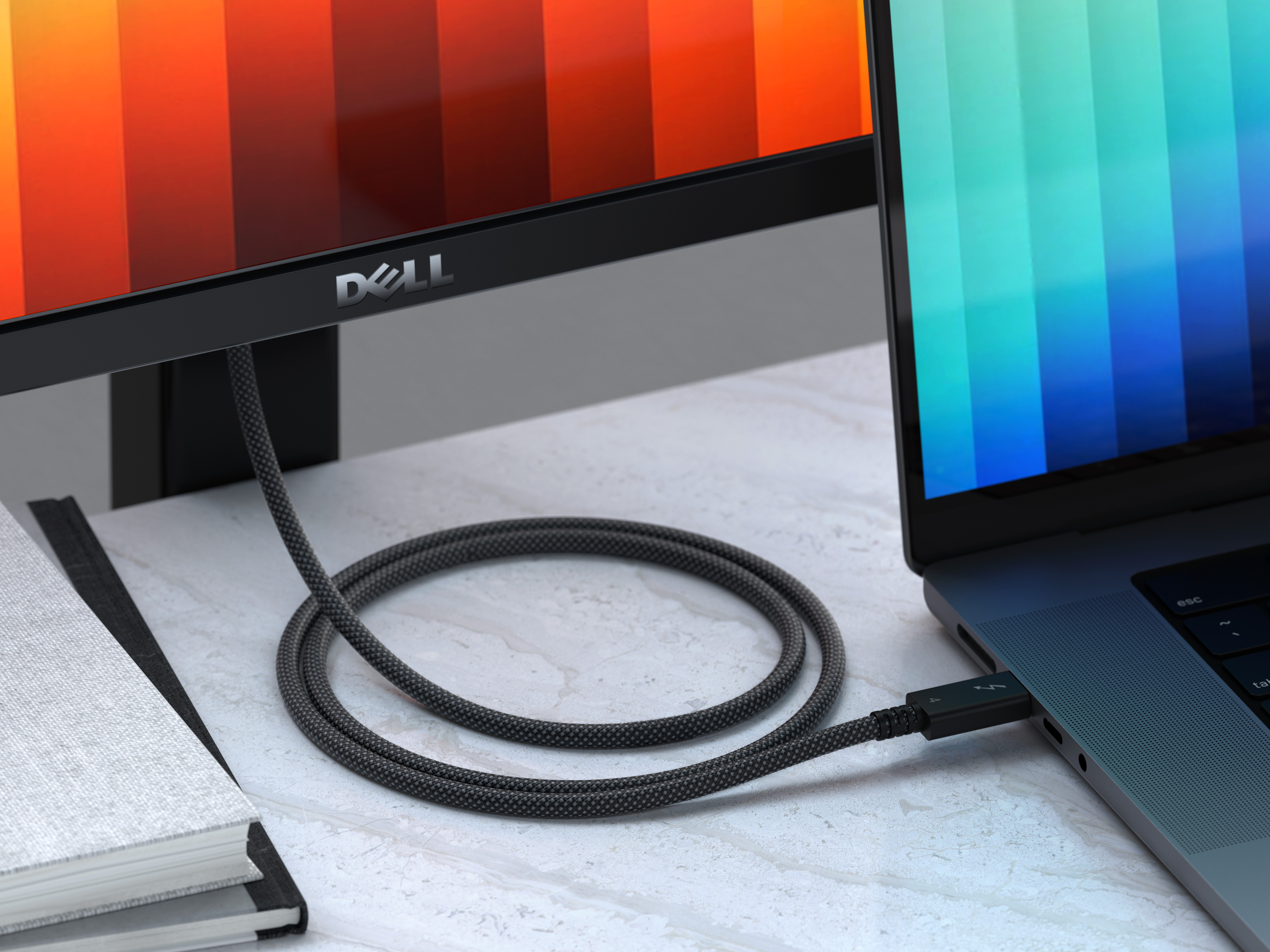 Satechi Thunderbolt 4 Pro Braided Cable 1m (PD240W,40Gpbs data,8K resolution) - crna-3