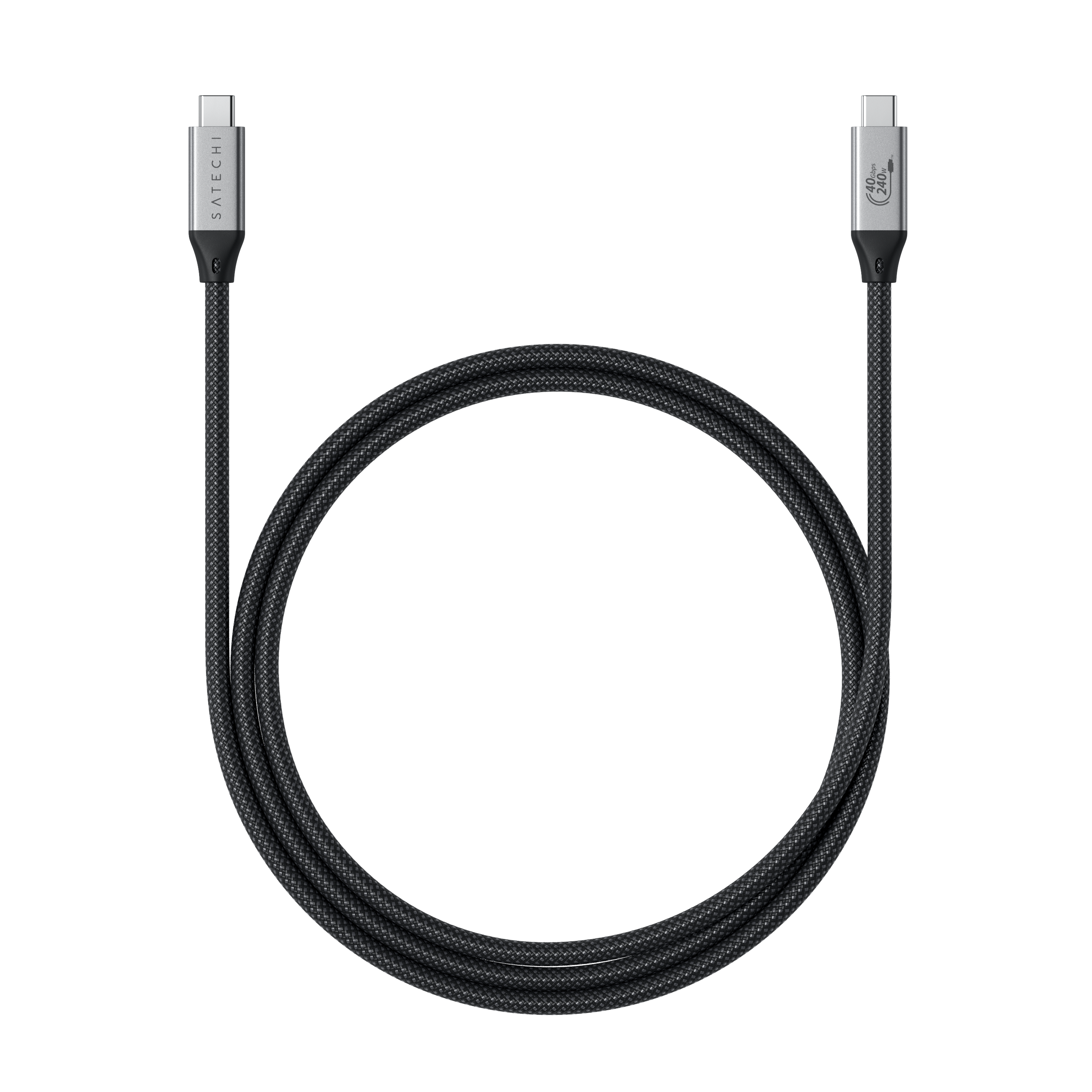 Satechi USB4 Pro Braided Cable 1.2m (PD240W,40Gbps data,8K/60Hz or 4K/120Hz) - crna-0