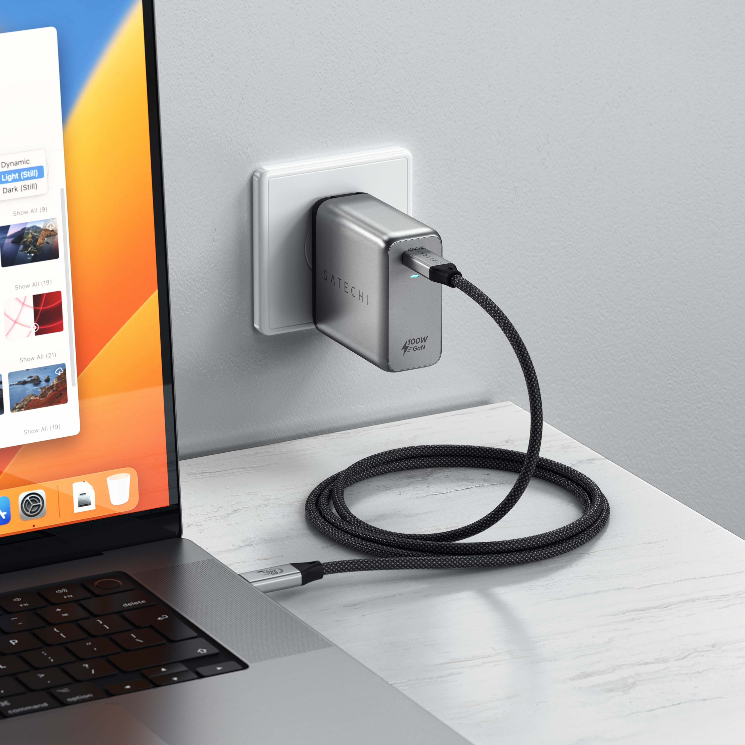 Satechi USB4 Pro Braided Cable 1.2m (PD240W,40Gbps data,8K/60Hz or 4K/120Hz) - crna-4