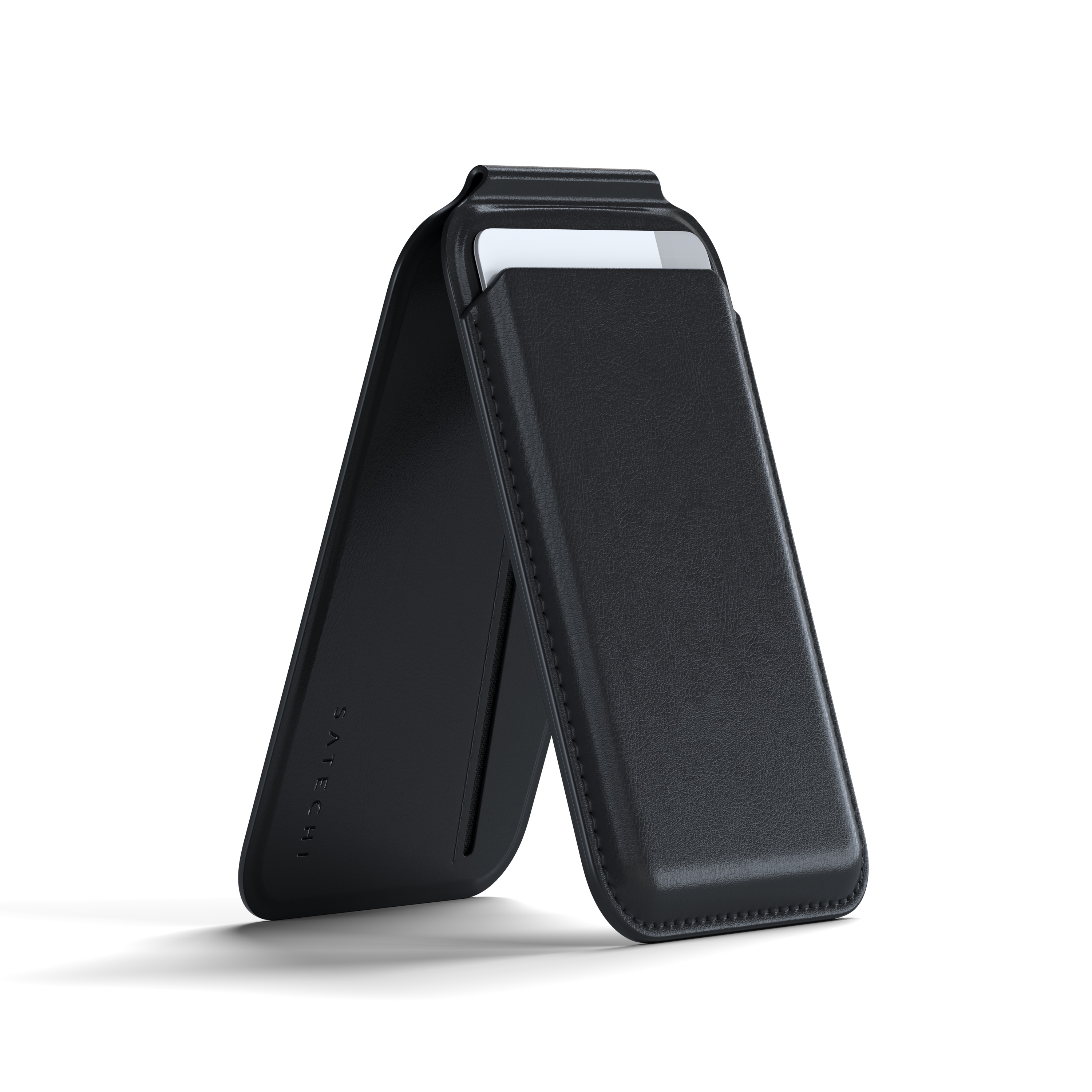 Satechi Vegan-Leather Magnetic Wallet Stand (iPhone 12/13/14/15 all models) - crna-0