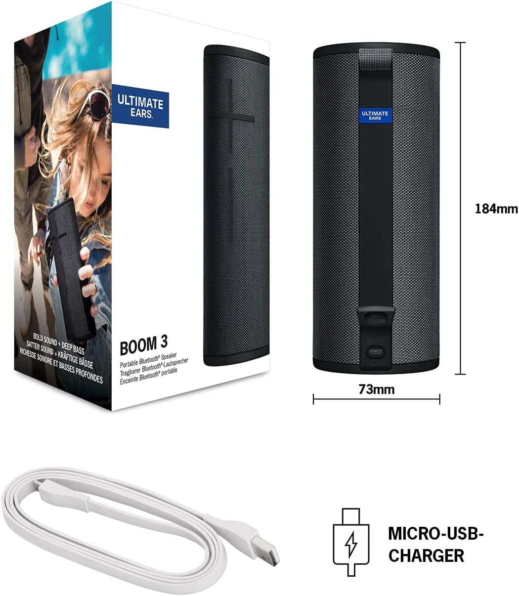 Logitech Ultimate Ears BOOM 3 Wireless Bluetooth Speaker - Night crna-7
