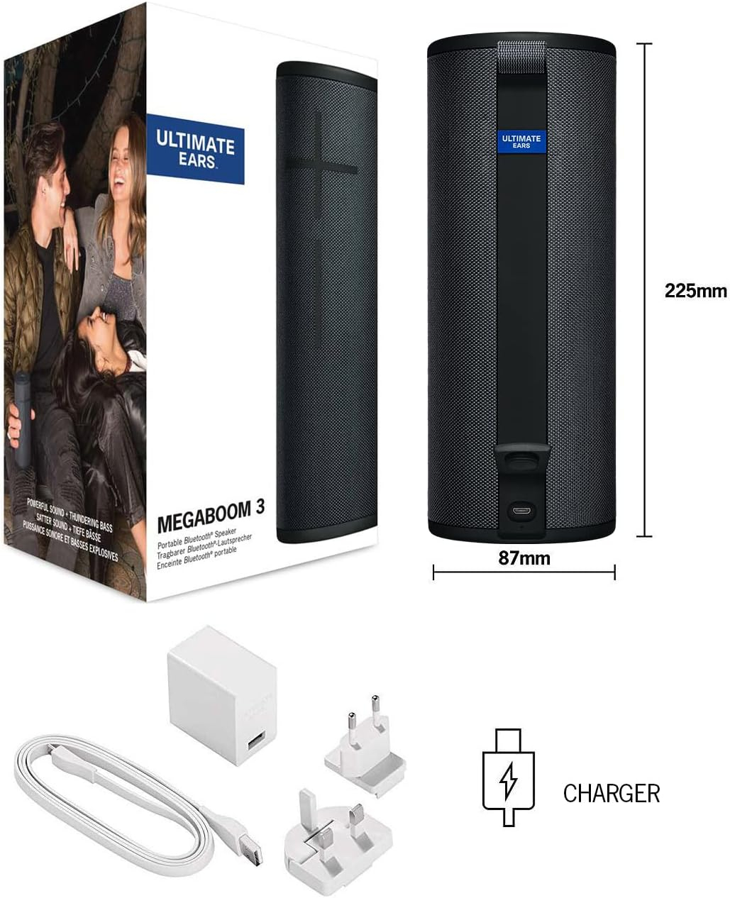 Logitech Ultimate Ears MEGABOOM 3 Wireless Bluetooth Speaker - Night crna-1