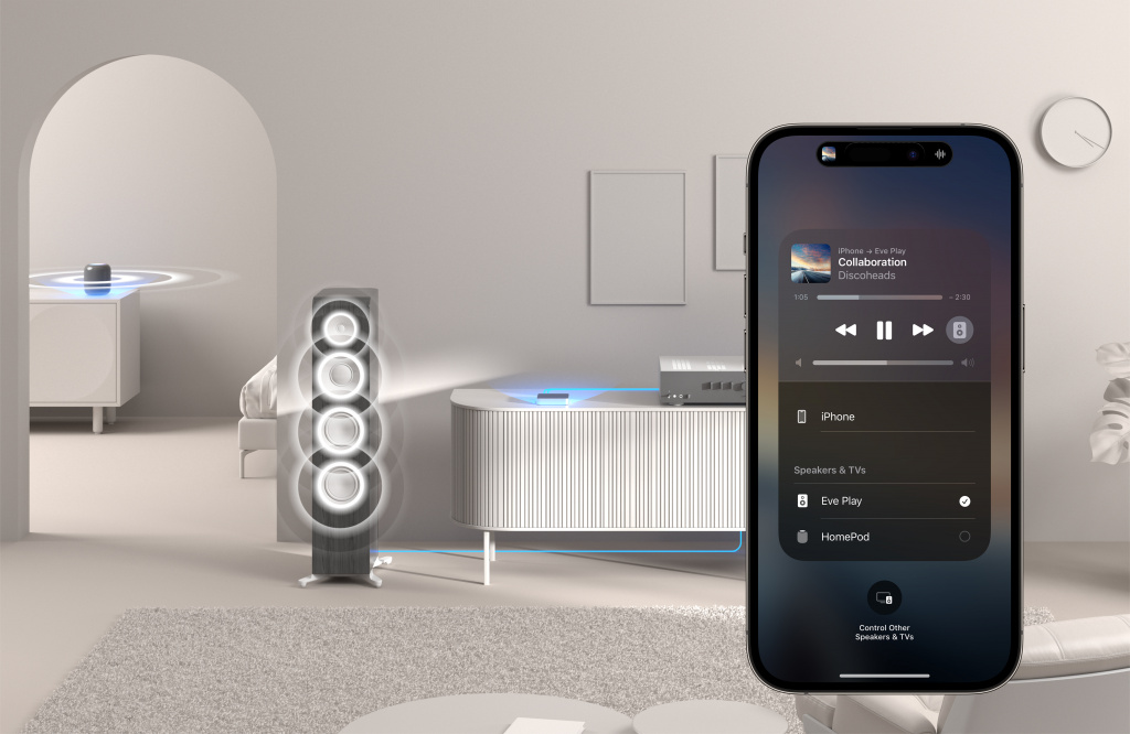 Audio streaming sučelje EVE Play (AirPlay 2, Wi-Fi, Ethernet, DAC 112 dB, crno-srebrna boja)-1