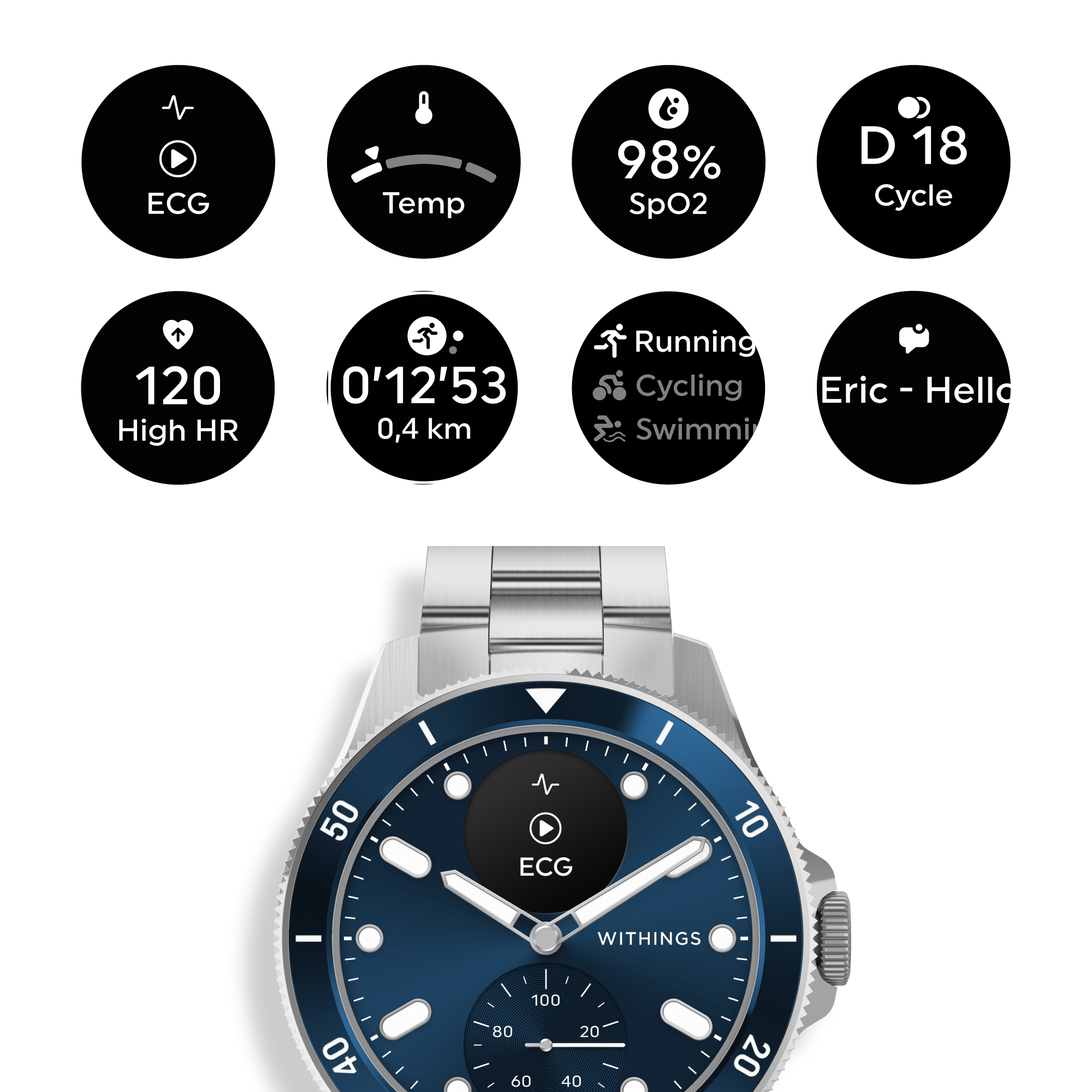 Pametni sat WITHINGS ScanWatch Nova 42mm - Blue-4