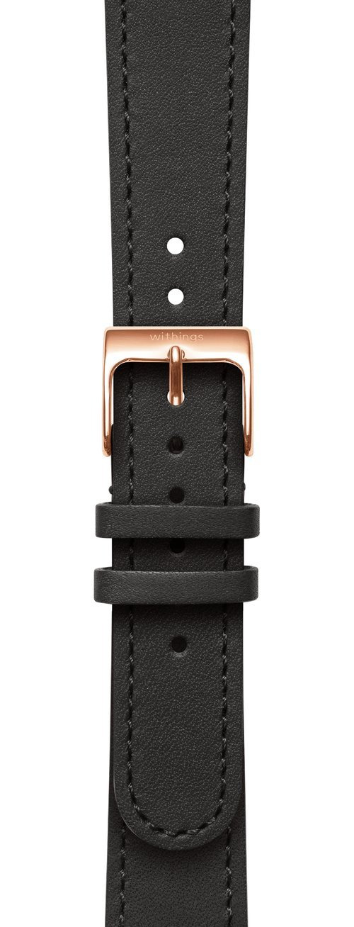 Kožni remen za pametni sat WITHINGS Leather Wristband (18 mm, koža, crna boja)-0