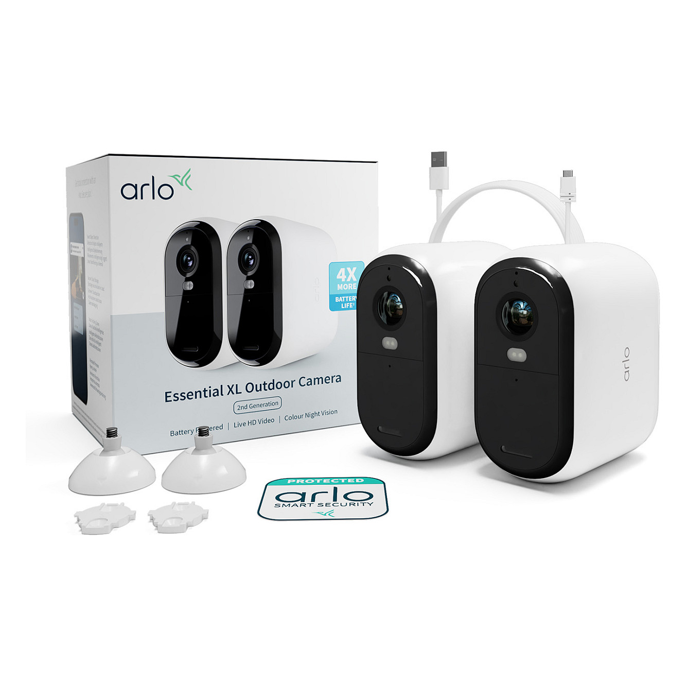 Sigurnosna kamera ARLO Essential (Gen.2) XL FHD - 2 komada - Bijela-10