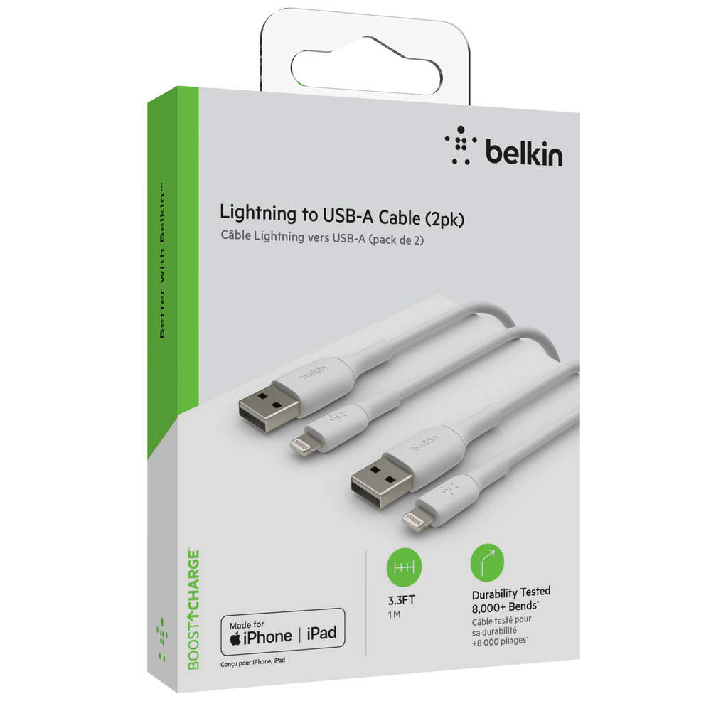 Kabel Belkin BOOST CHARGE USB-A do Lightning, PVC - 1M (2 PK) - Bijeli-4