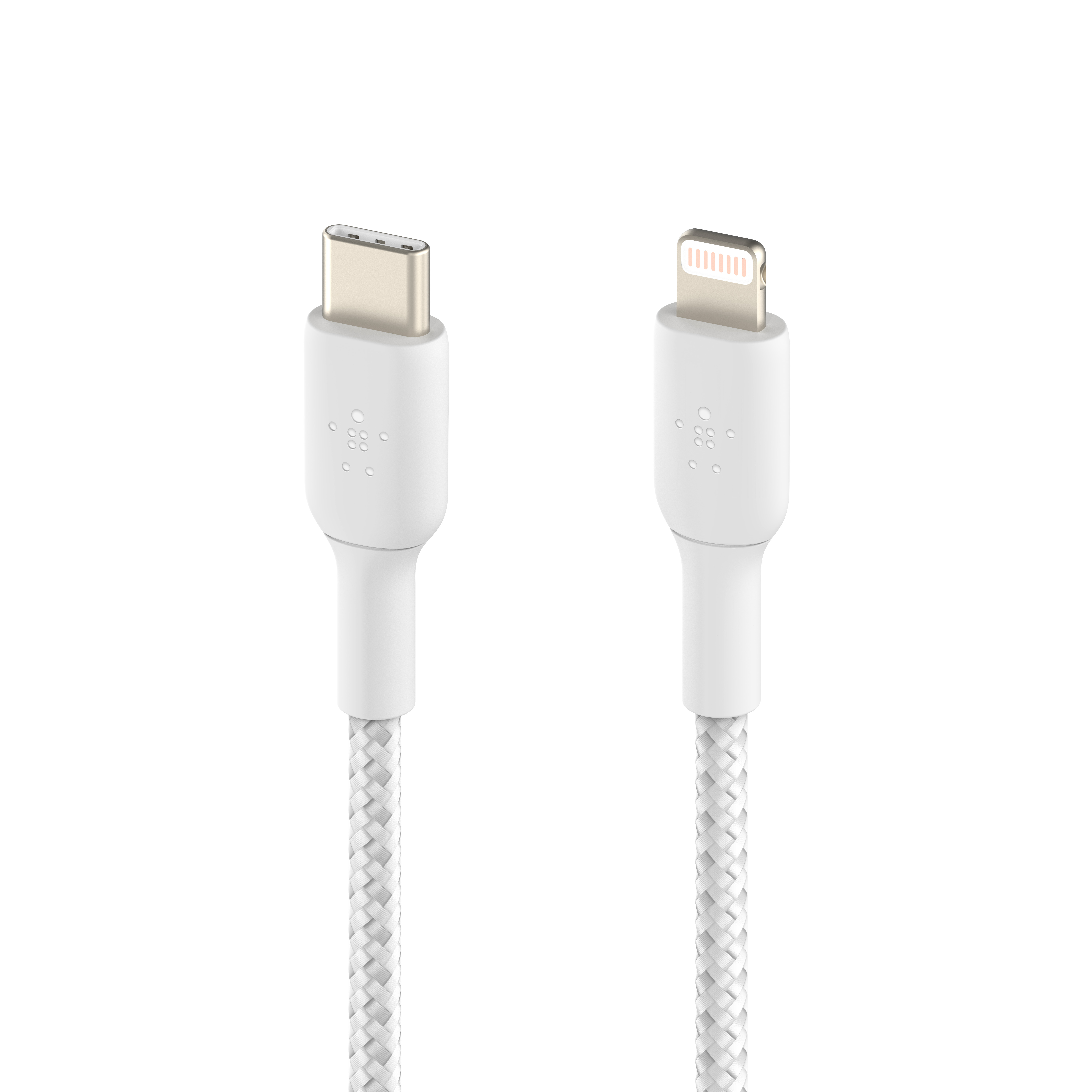 Belkin BOOST CHARGE USB-C to Lightning Cable, Braided - 1M - White-0