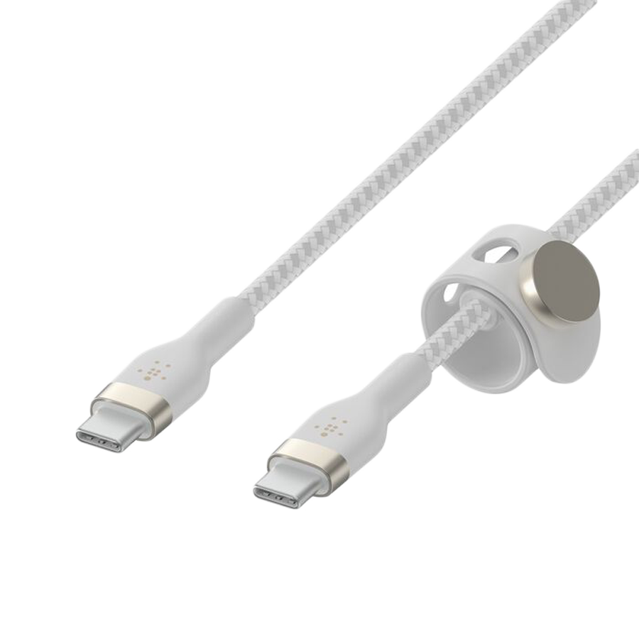 Belkin BOOST CHARGE PRO Flex USB-C to USB-C 2.0, Braided Silicone Cable - 1M - White-13