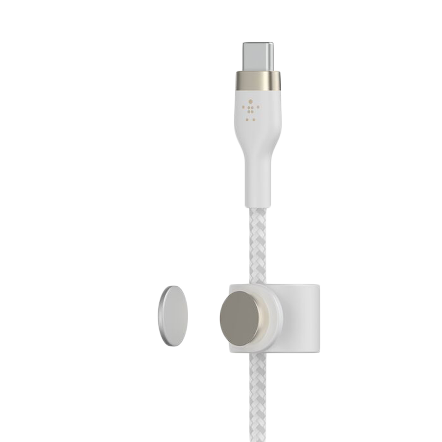 Belkin BOOST CHARGE PRO Flex USB-C to USB-C 2.0, Braided Silicone Cable - 1M - White-14