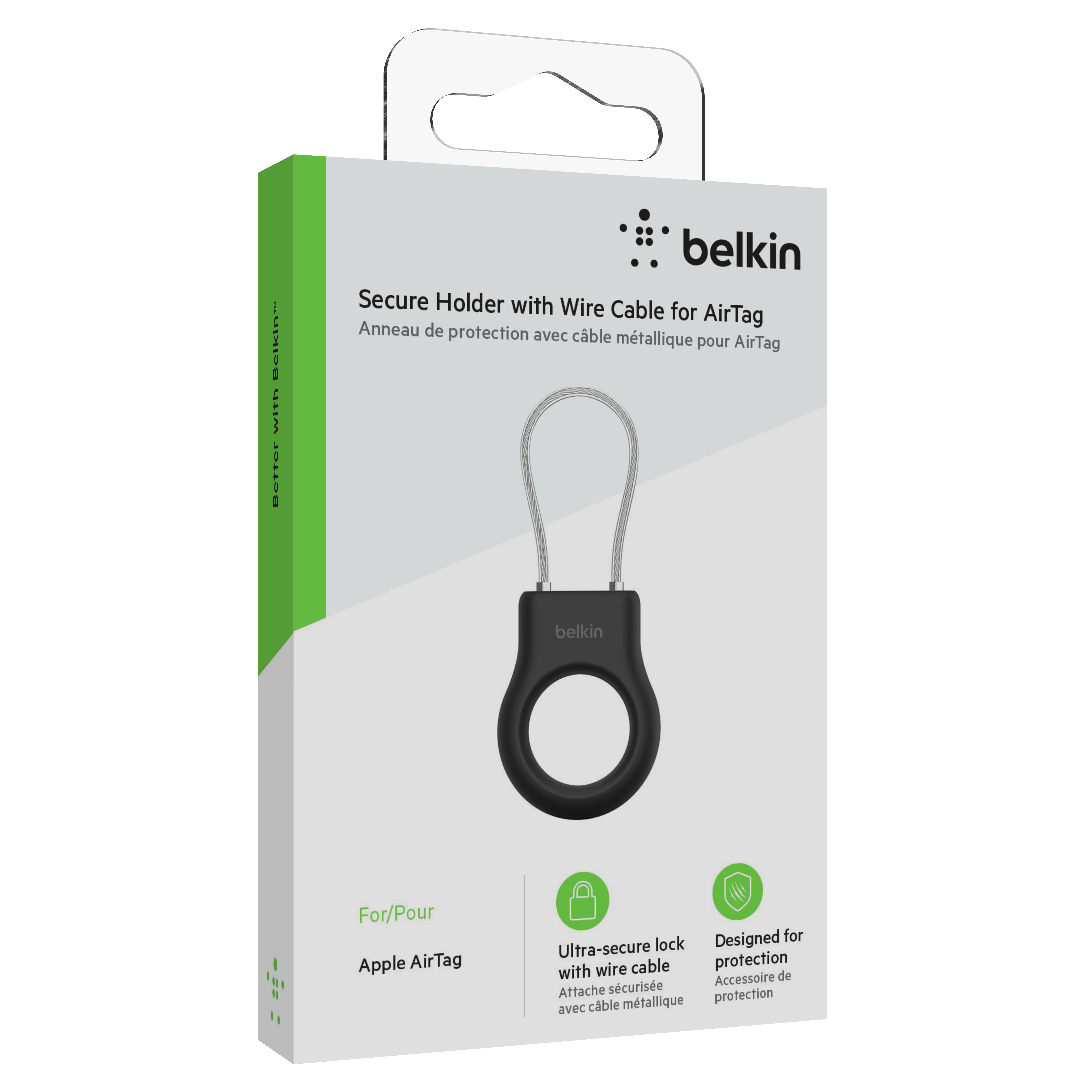 Belkin Secure Holder w Wire Cable - Airtag - Black-5