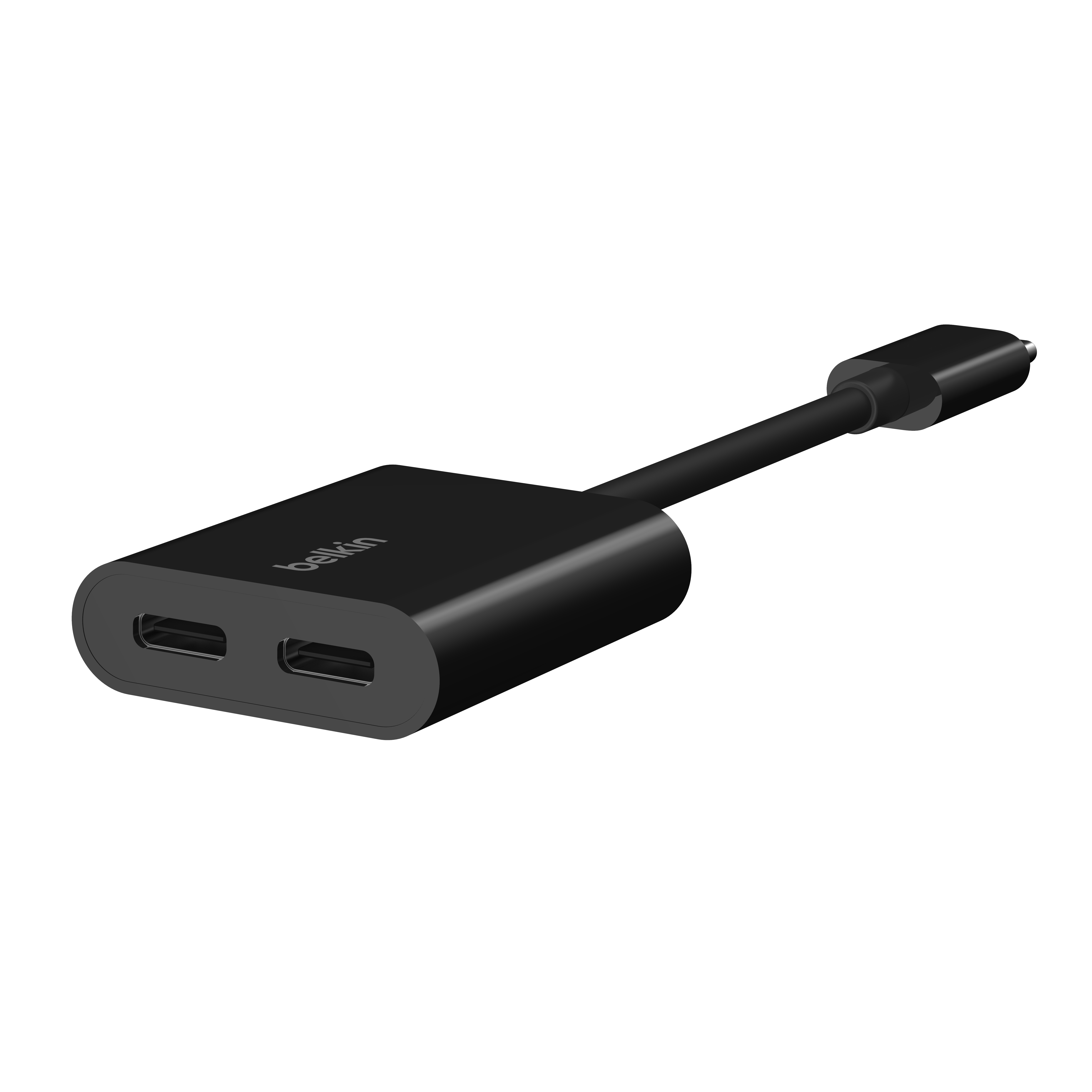 Belkin ROCKSTAR Dual USB-C Audio + Charge Adapter - crna-4