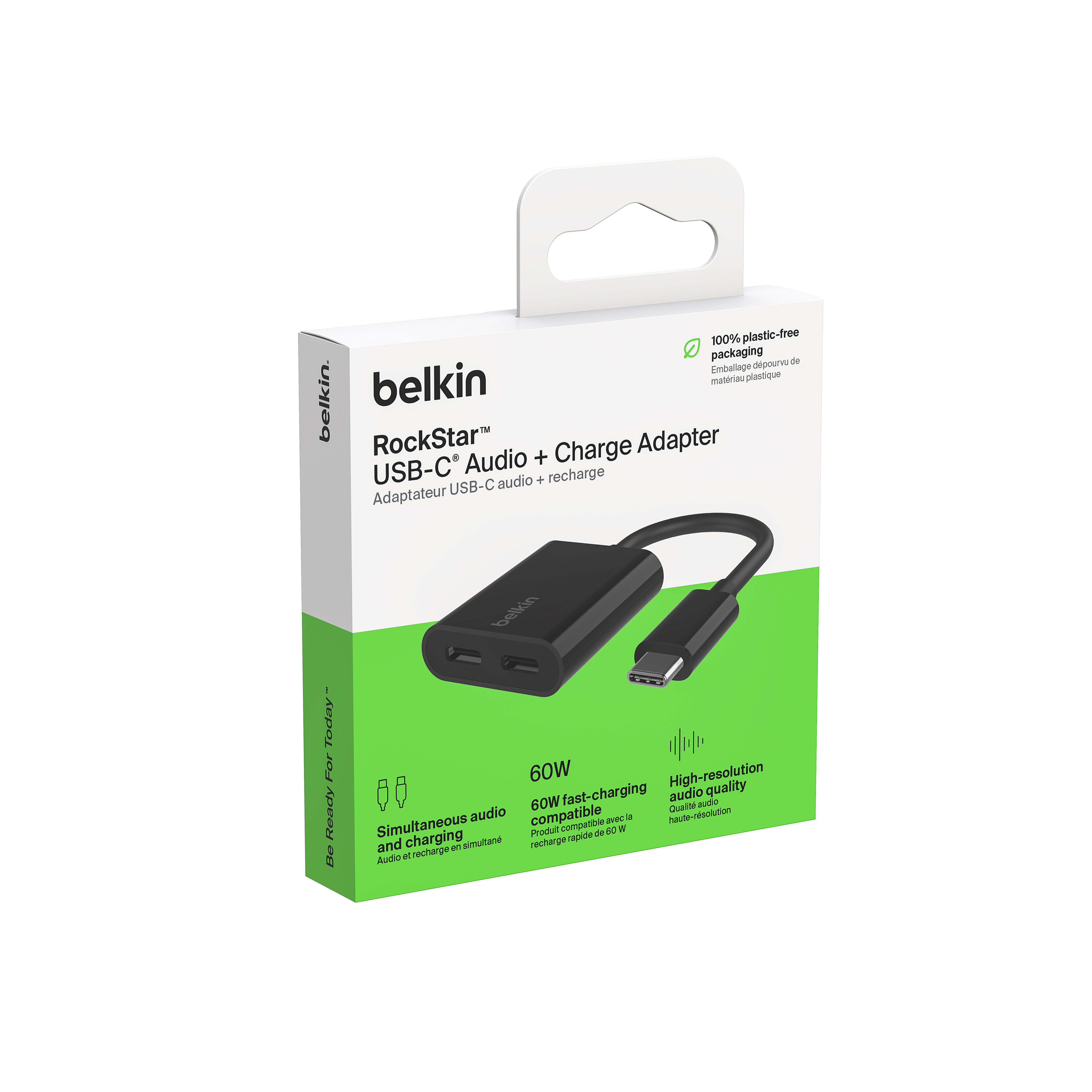 Belkin ROCKSTAR Dual USB-C Audio + Charge Adapter - crna-5
