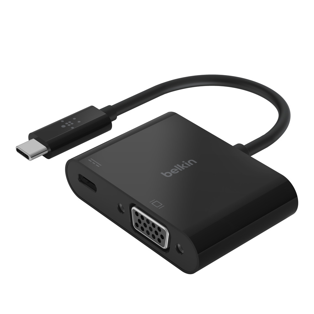Adapter Belkin USB-C na VGA + Punjač (60W PD) - crna-0
