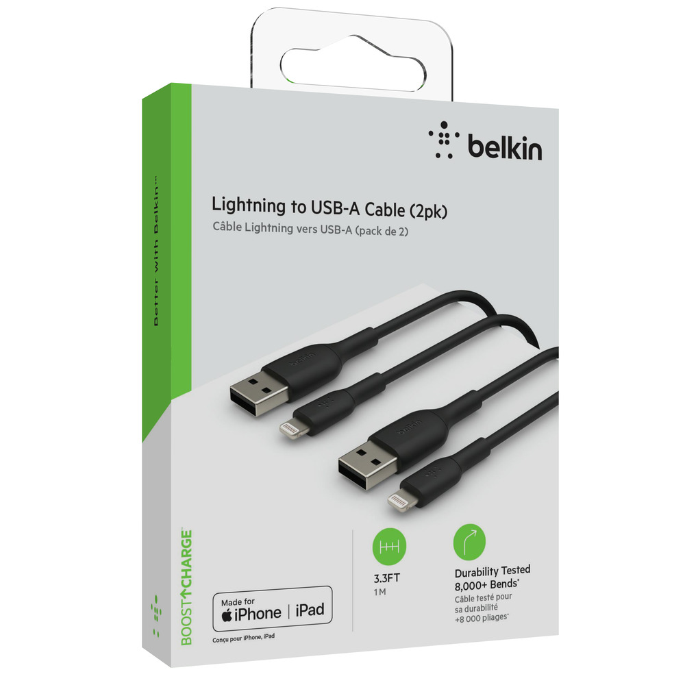 Kabel Belkin BOOST CHARGE USB-A do Lightning, PVC - 1M (2 PK) - crna-1