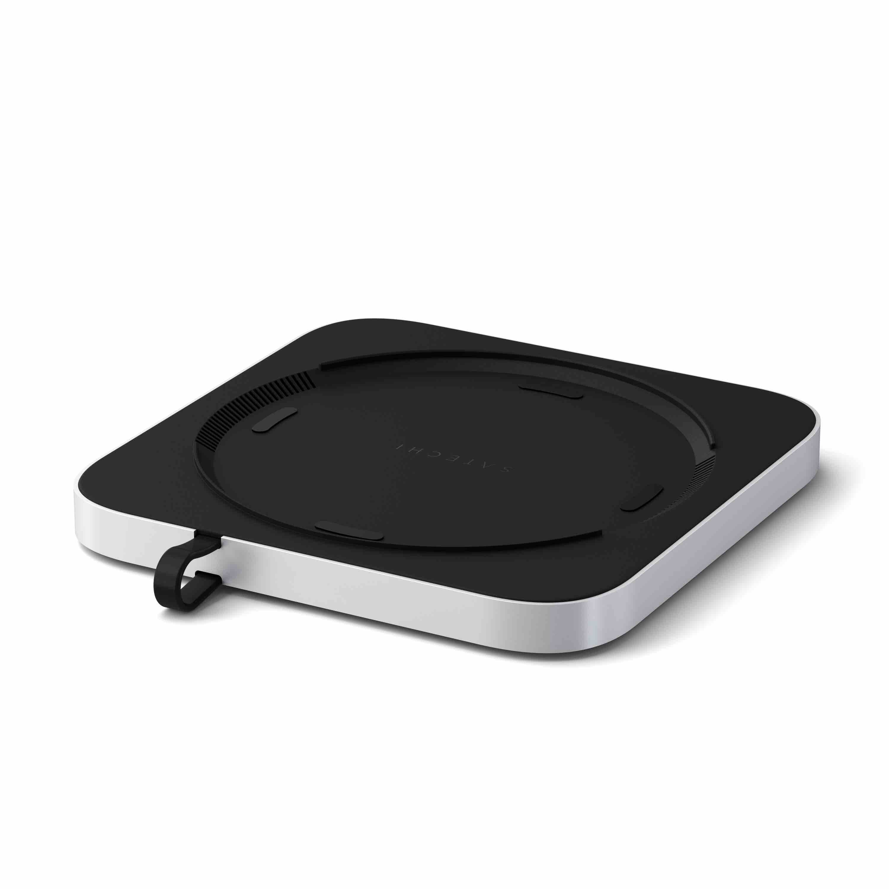 Satechi Stand & Hub For Mac Mini / Studio (1x USB-C 3.2, 1xUSB-A 3.2, 2x USB-A 3.0, 3.5mm Audio,1x Micro/SD, 1x NVMe/M.2 SATA SSD Enclosure Drive not included) - Silver-1