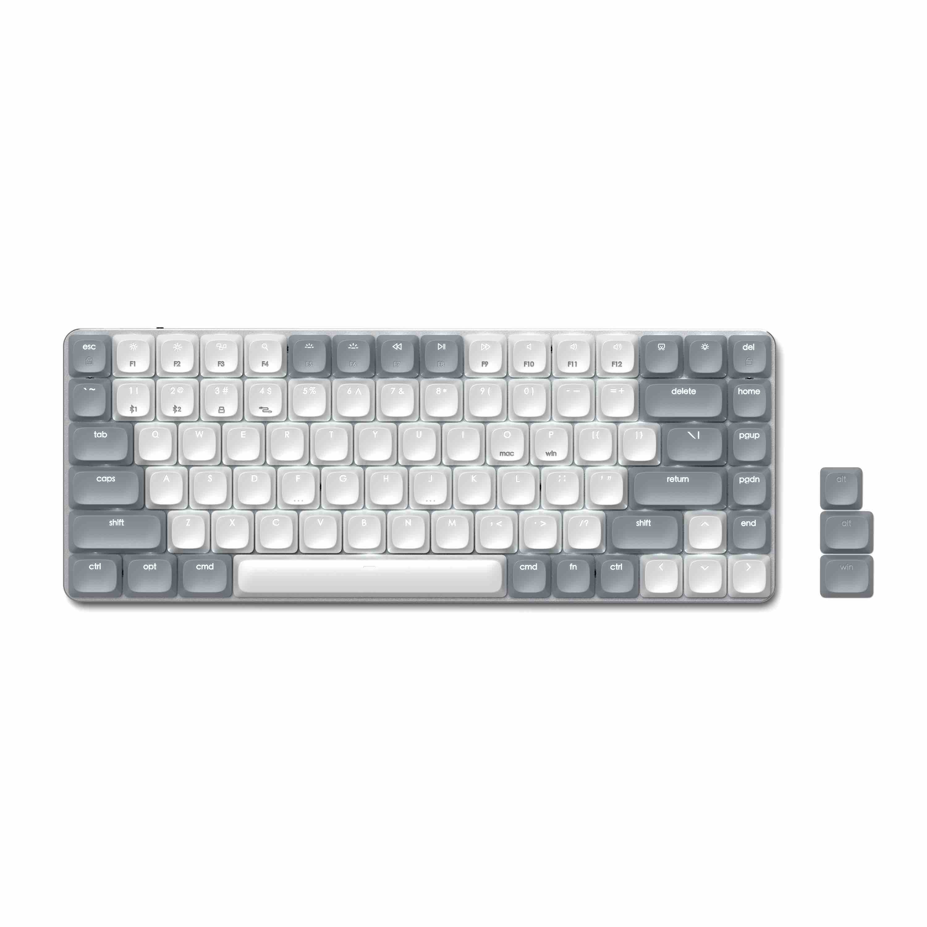 Satechi SM1 Slim Mechanical Backlit Bluetooth Keyboard (Windows Keycaps - Windows, Left Alt, Right Alt 2.4GHz USB Receiver) - Grey/White-6