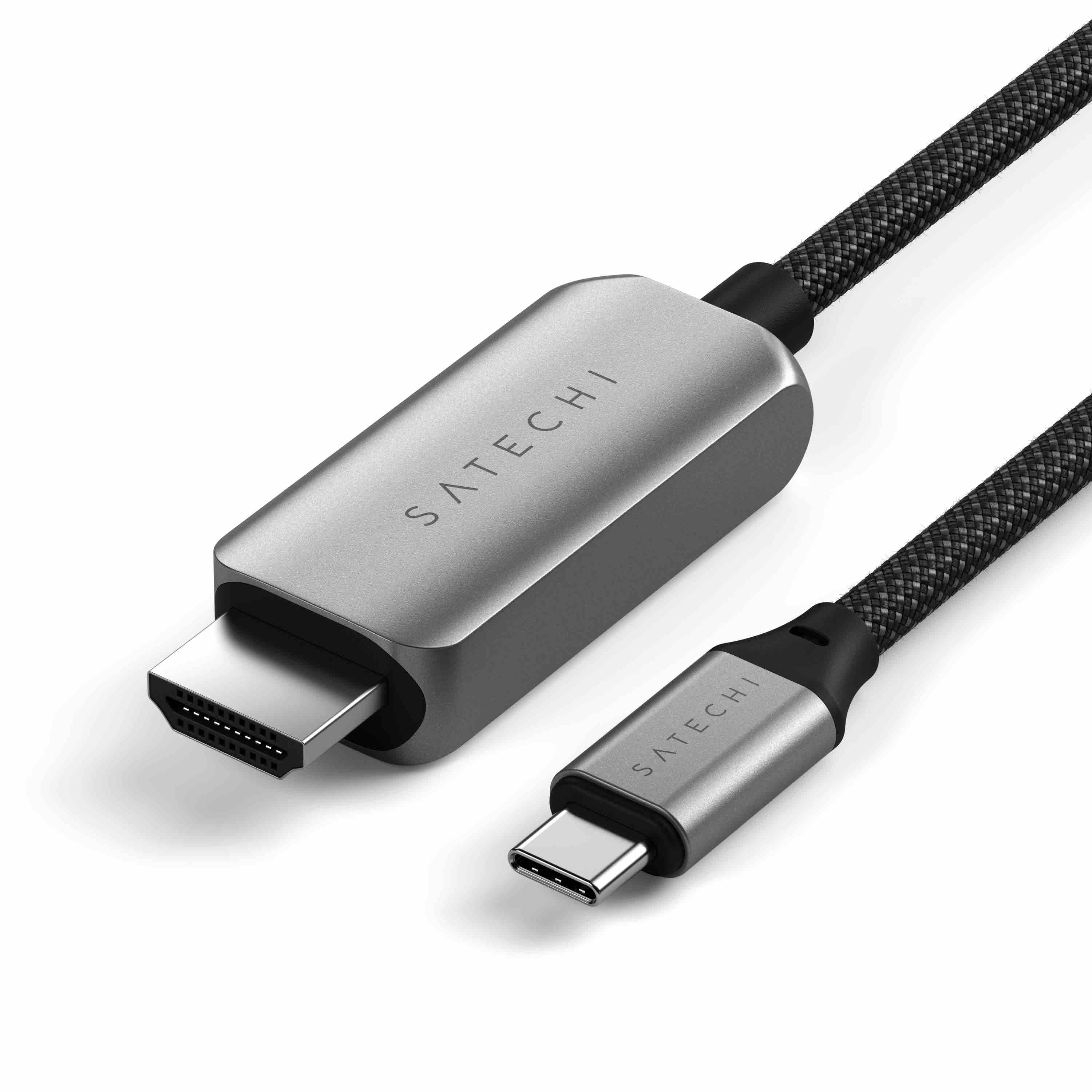 Satechi USB-C To HDMI 2.1 8K Cable (Mac Devices up to 4K/60Hz, 8K/60Hz, 4K 60Hz/120Hz, 2K/ 40Hz, 1080P/500Hz, Dynamic HDR10+ HDCP 1.4 & HDCP 2.3) - Space Grey-3