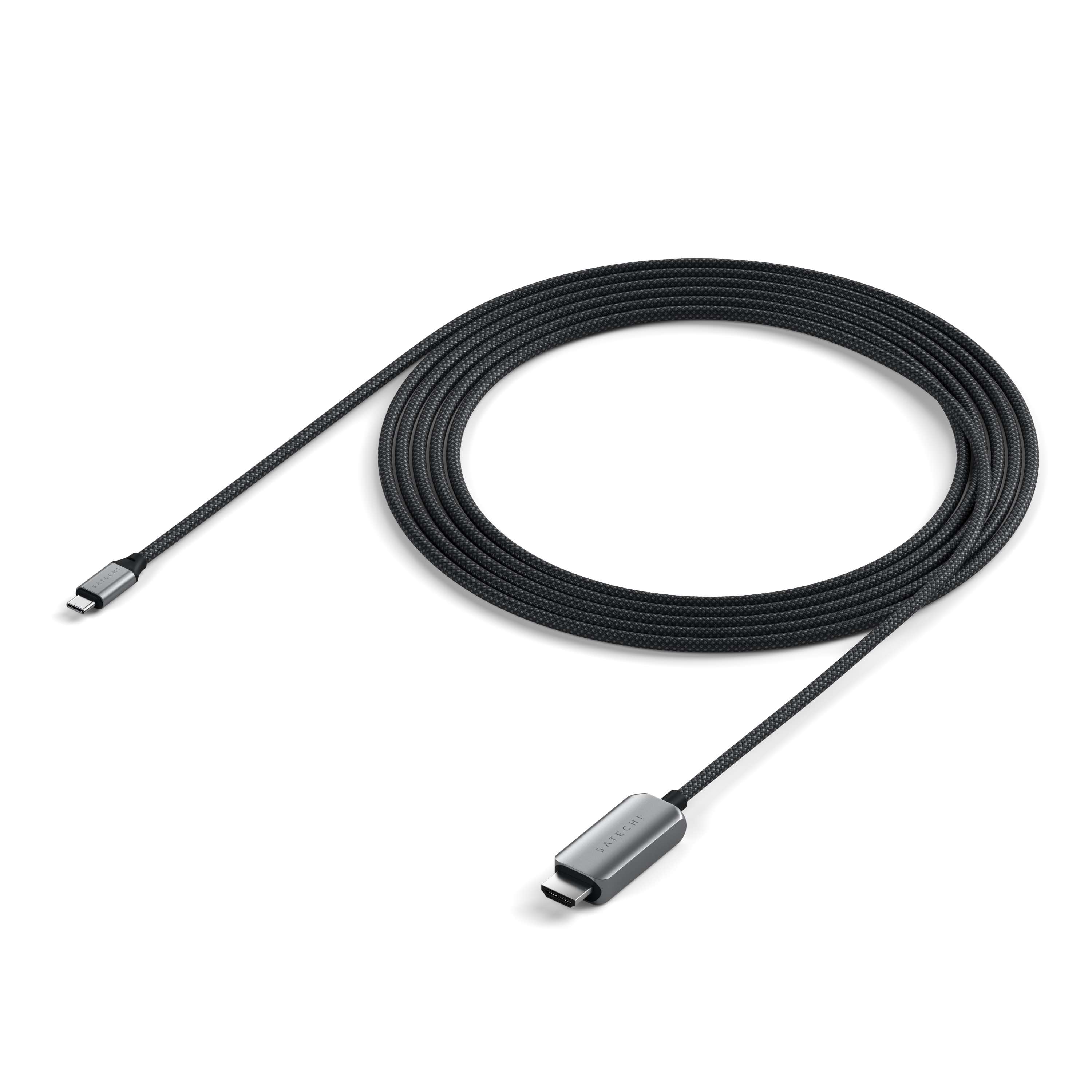 Satechi USB-C To HDMI 2.1 8K Cable (Mac Devices up to 4K/60Hz, 8K/60Hz, 4K 60Hz/120Hz, 2K/ 40Hz, 1080P/500Hz, Dynamic HDR10+ HDCP 1.4 & HDCP 2.3) - Space Grey-2