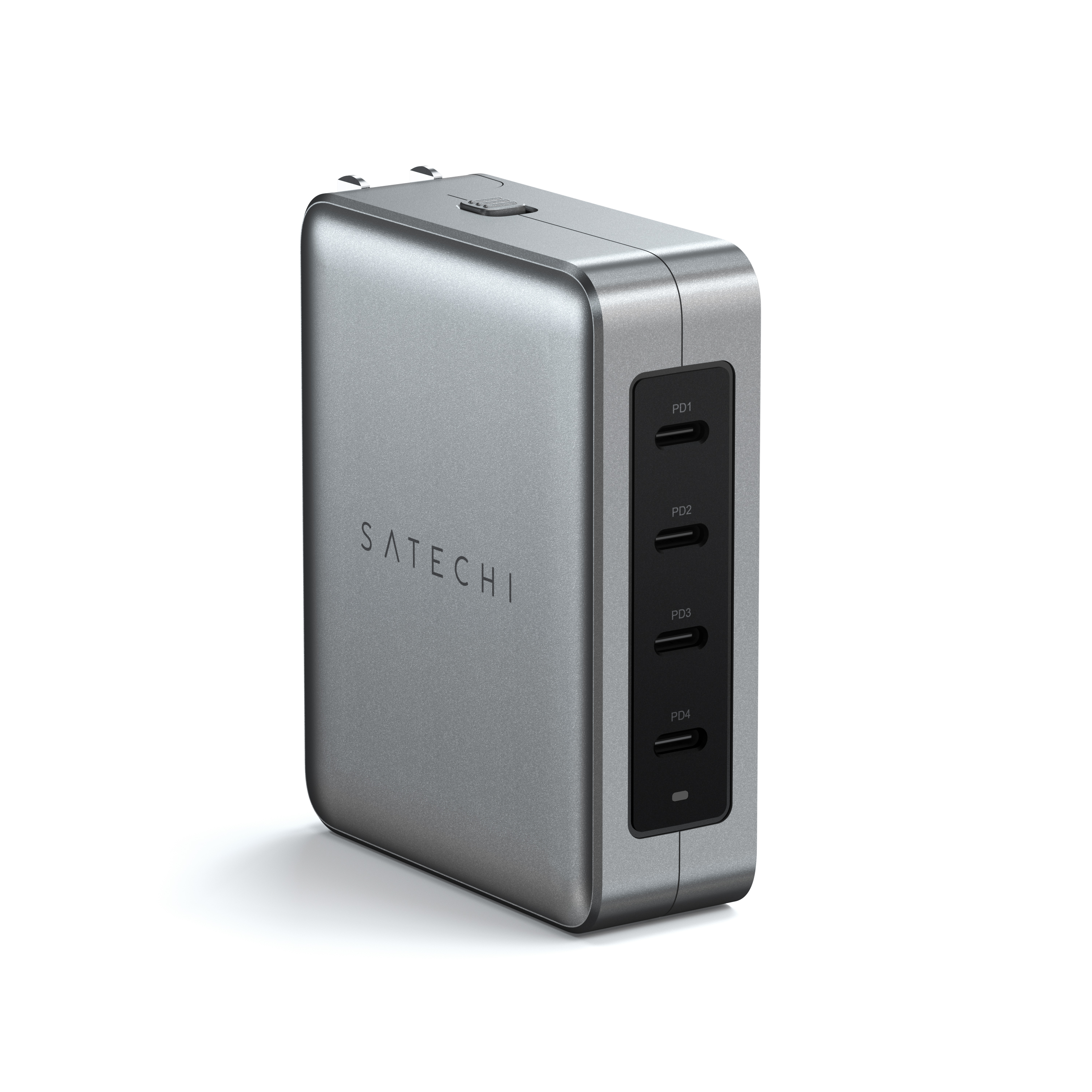 Punjač SATECHI Travel Charger 145W USB-C 4-Port (4x USB-C PD, UK-EU-AU-US adapter & mrežasta torbica uključeni) - Space Grey-0