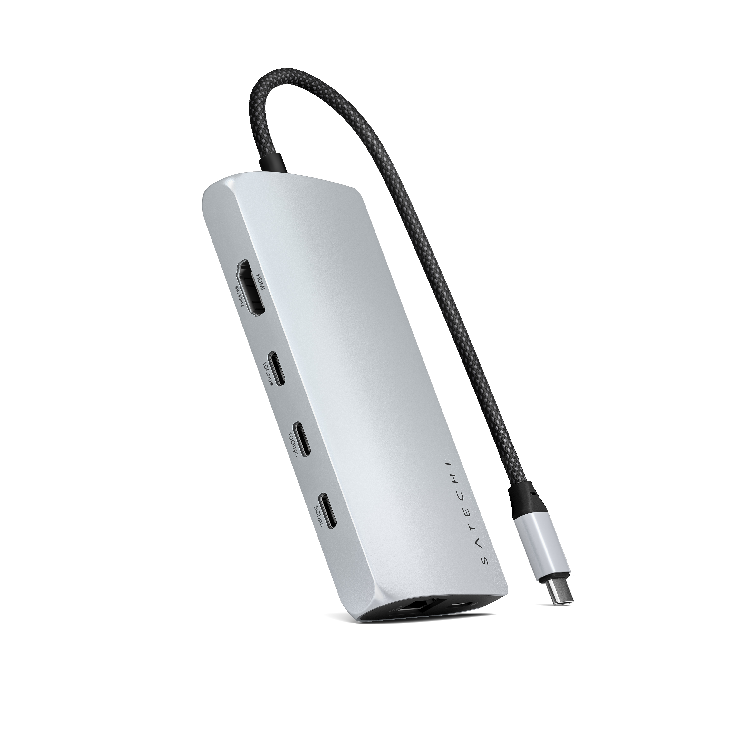 USB-C MultiPort Adapter - SATECHI 8K with Ethernet V3 - Srebrni