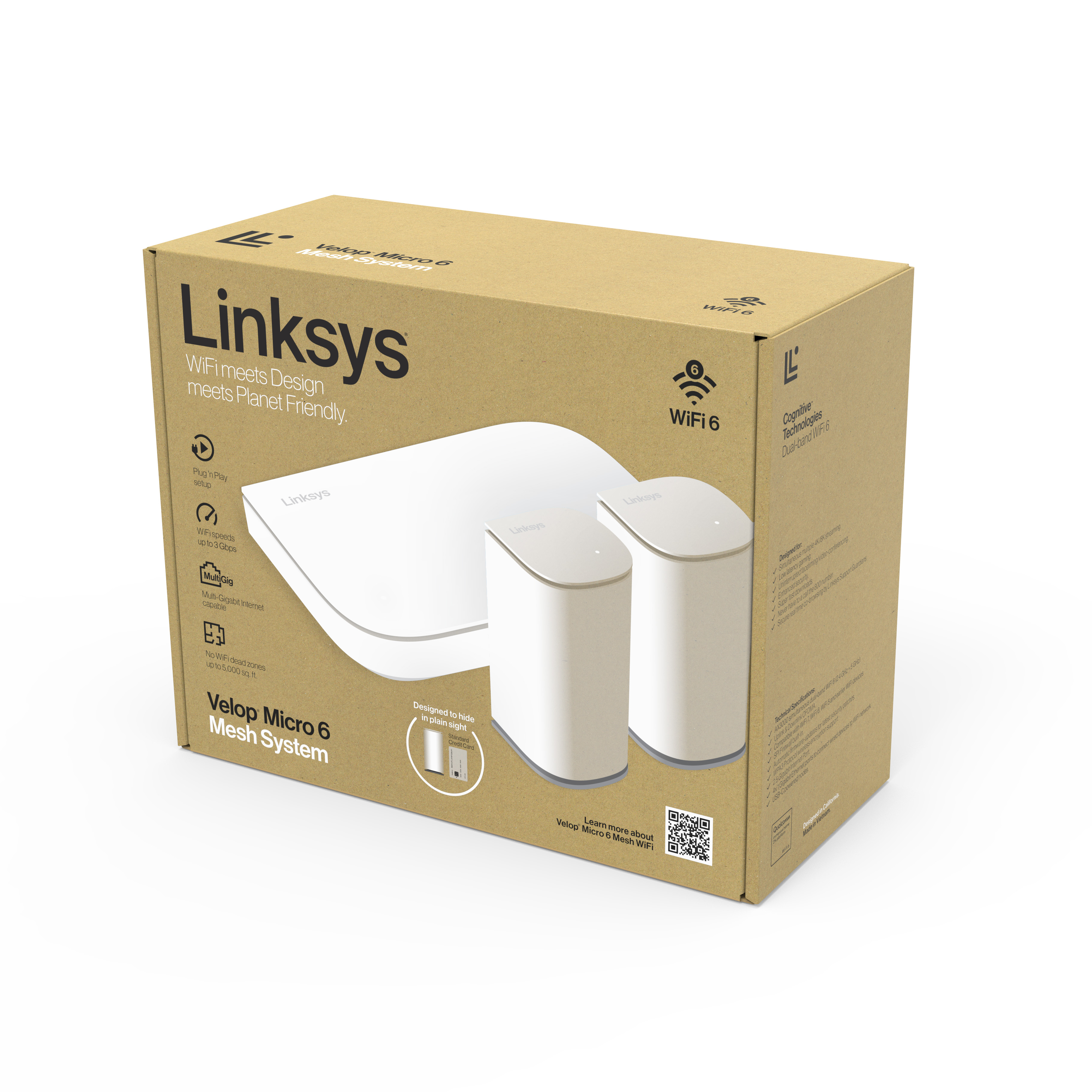 WiFi sustav LINKSYS Velop Micro 6 Dual-band Mesh, 3-Pack-1