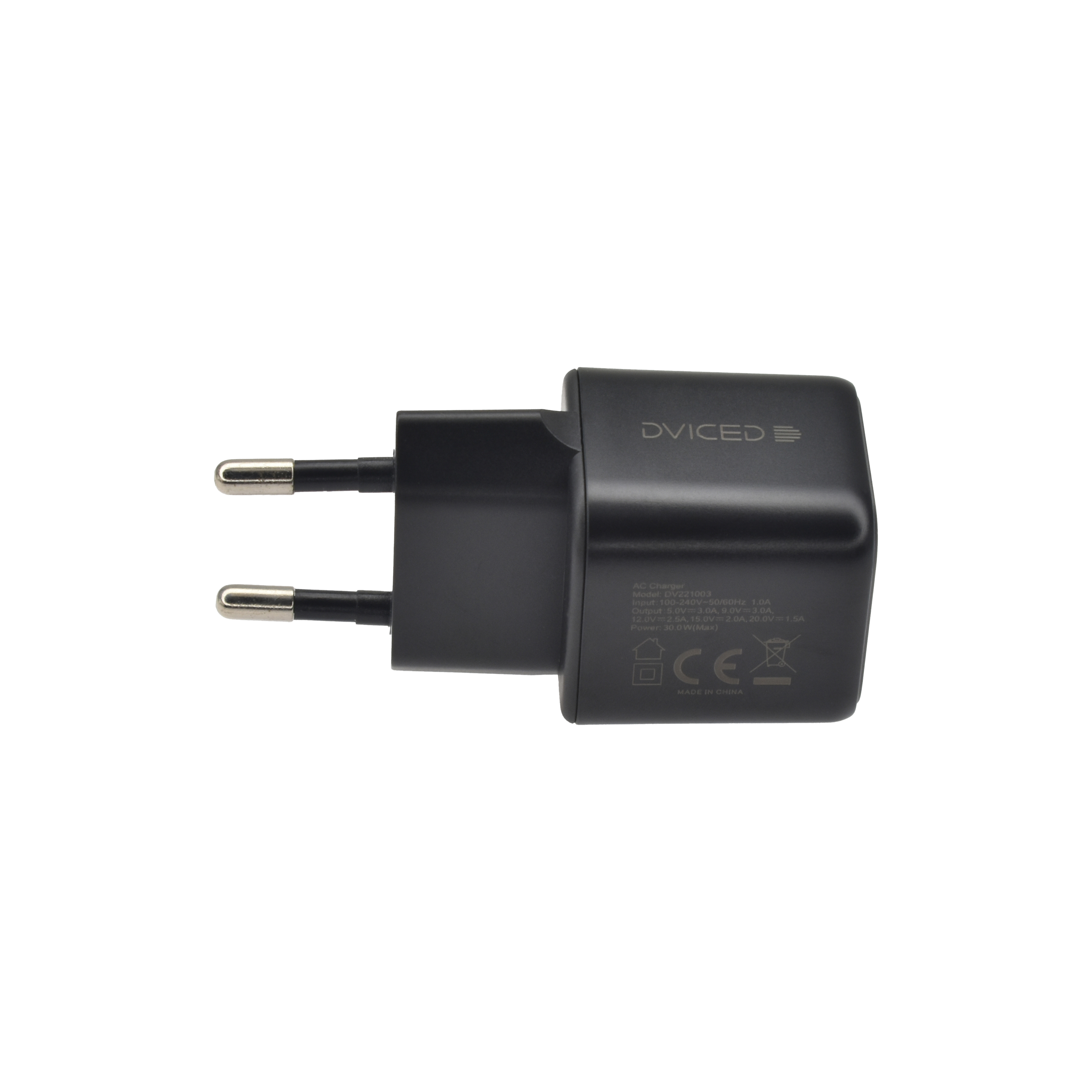 Punjač DVICED Wall charger 30W GaN USB-C EU - Crni-3