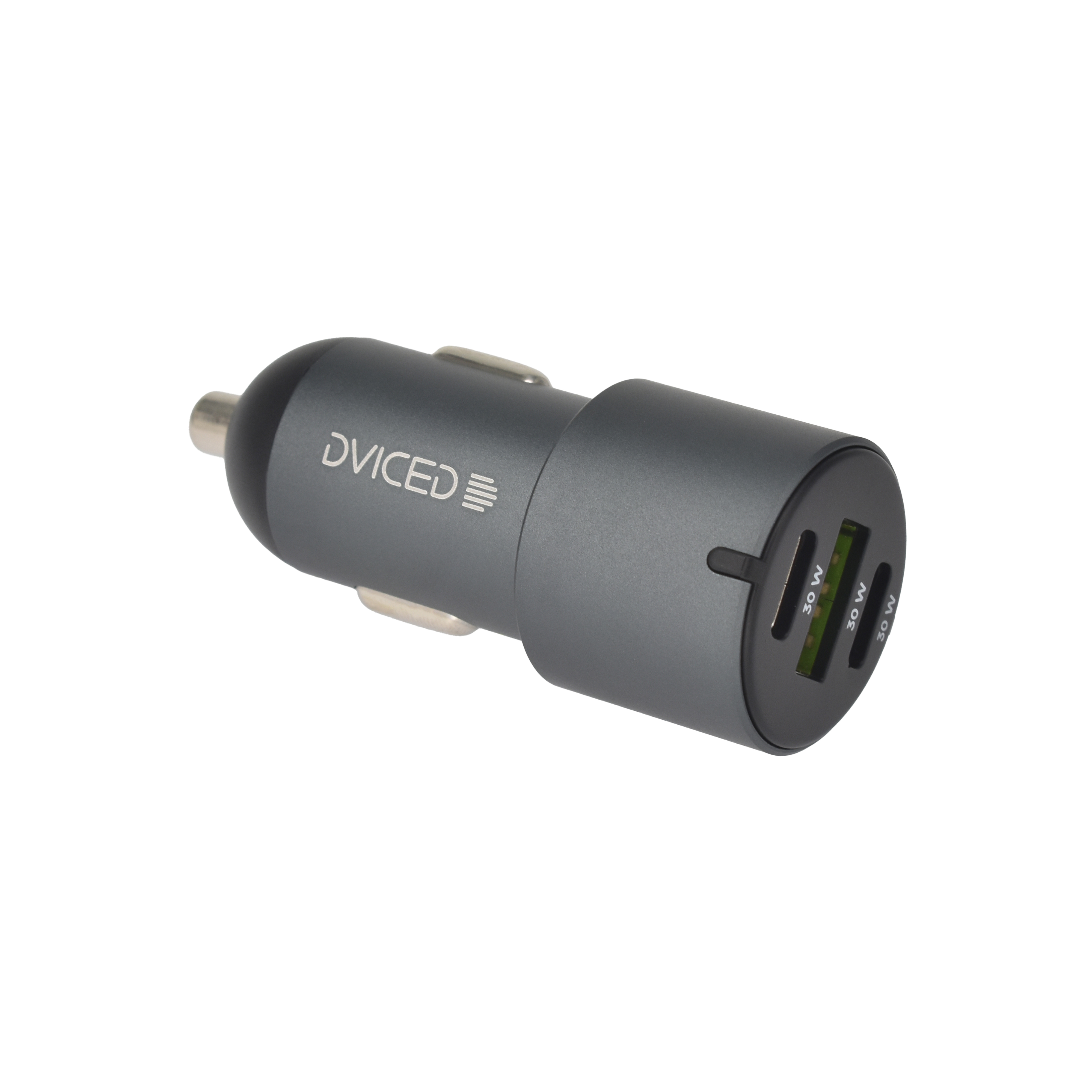 Auto punjač DVICED 60W 1 USB-A, 2 USB-C - Siva-0