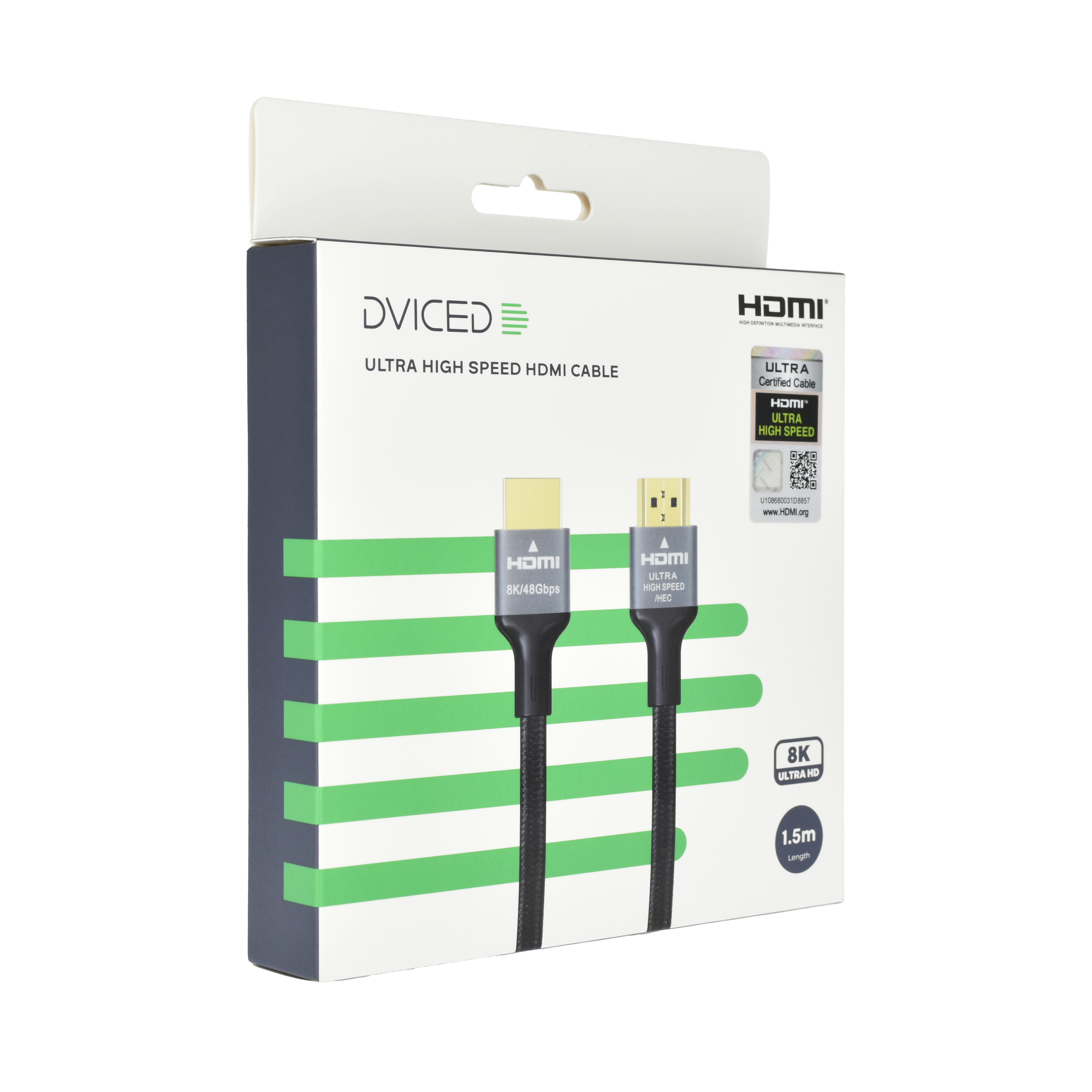 HDMI kabel DVICED pleteni 1,5m-2