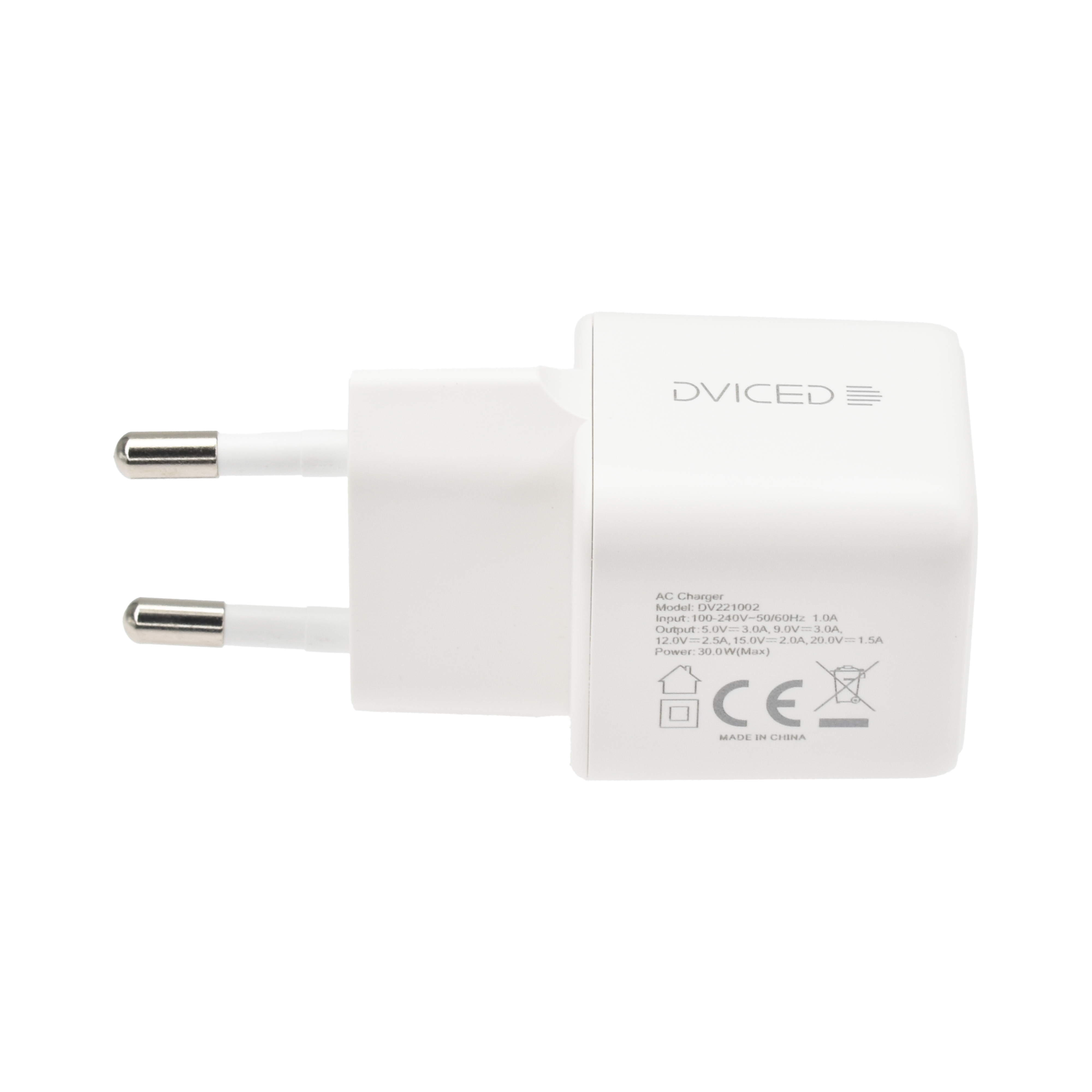 Punjač DVICED Wall charger 30W GaN USB-C EU - Bijeli-2
