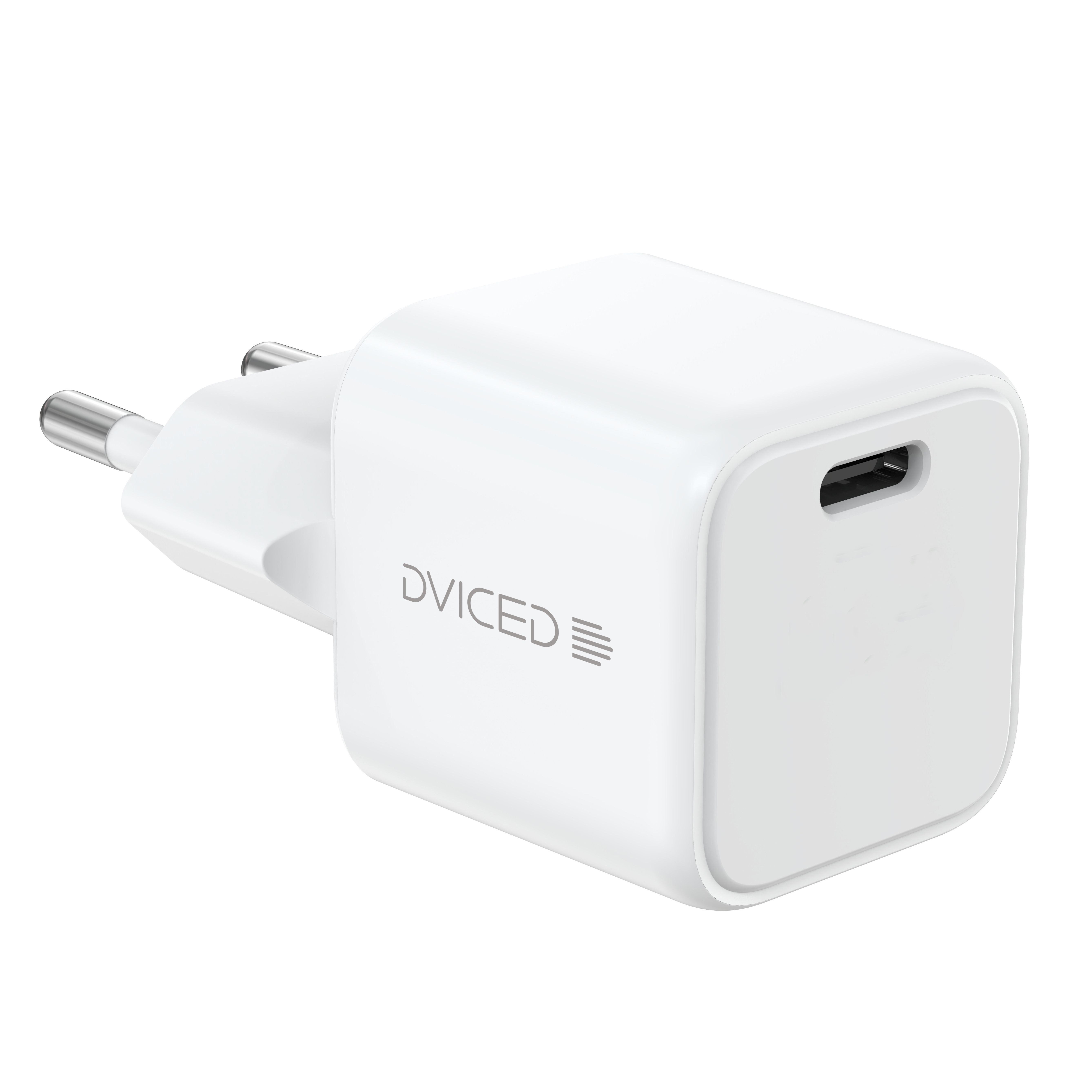 Punjač DVICED Wall charger 30W GaN USB-C EU s kabelom - Bijeli-0