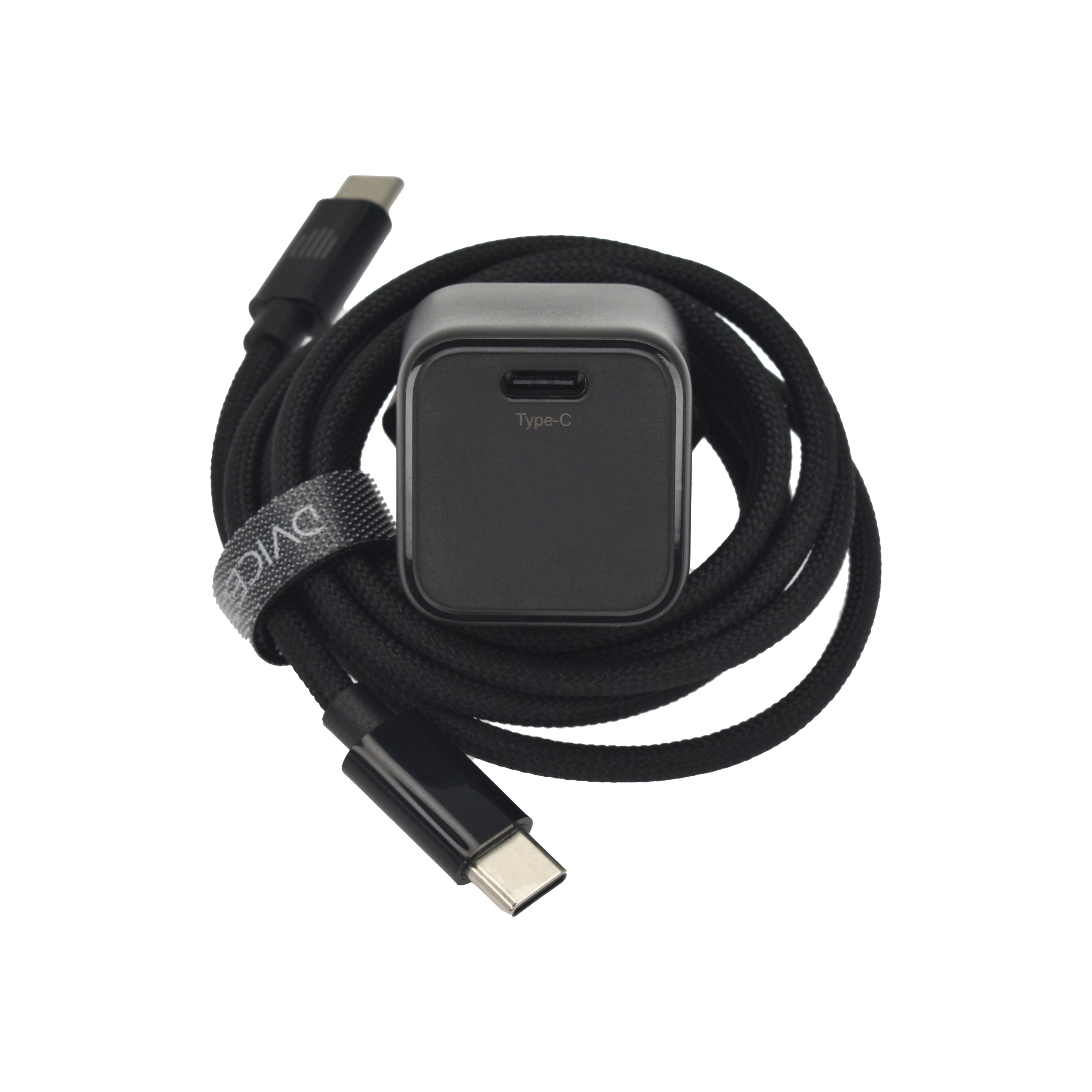 Punjač DVICED Wall charger 30W GaN USB-C EU s kabelom - Crni-1