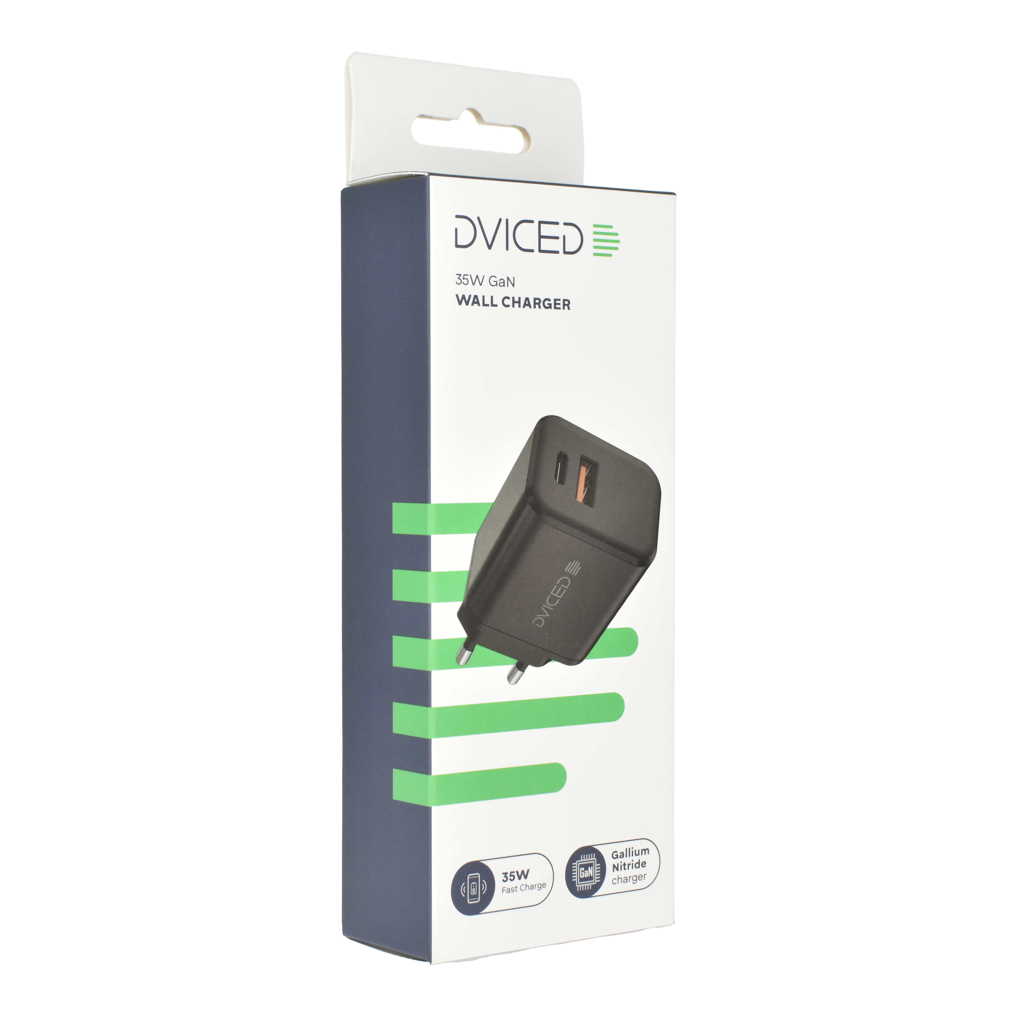 Punjač DVICED Wall charger 35W GaN (1 USB-A, 1 USB-C, EU, Crna)-3