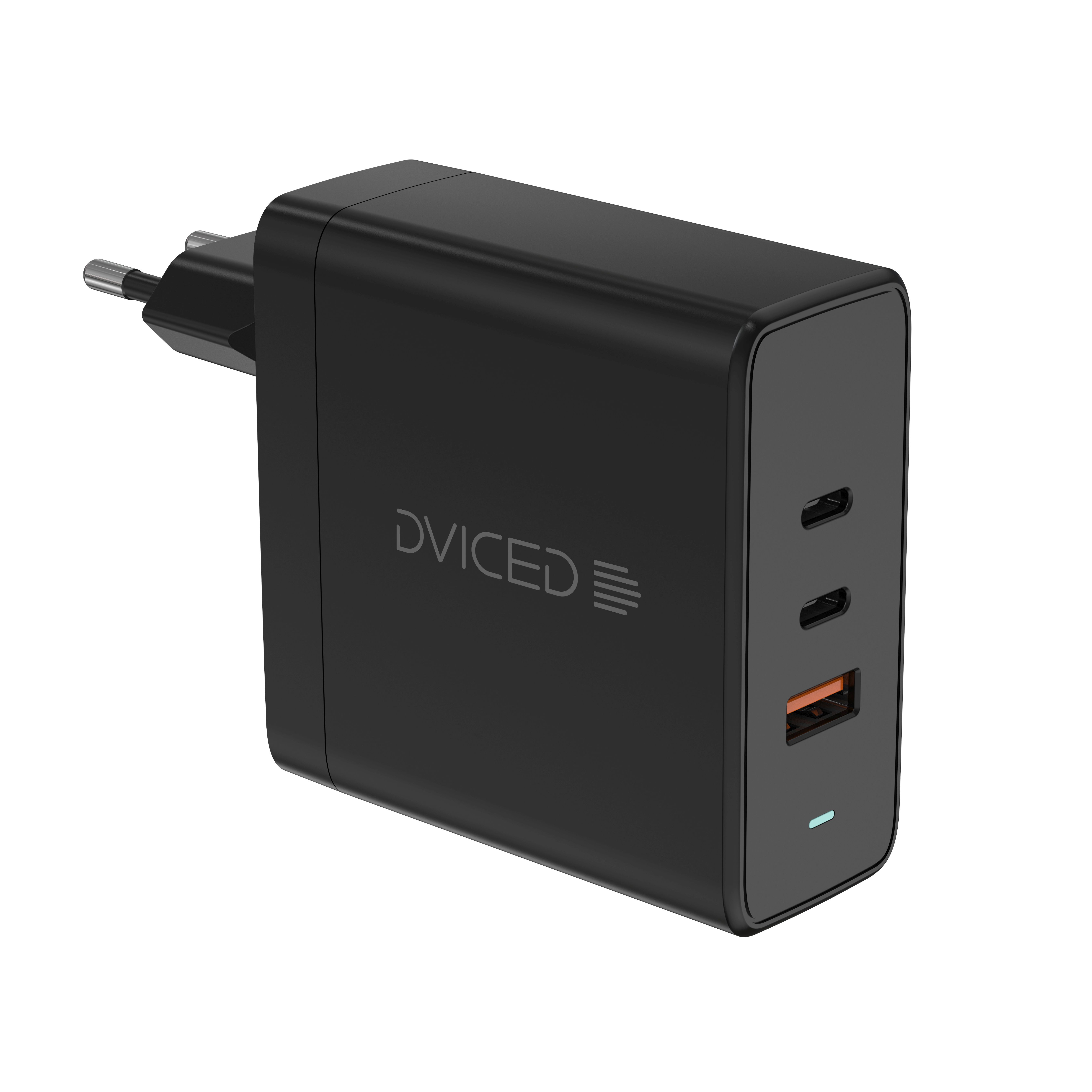 Punjač DVICED Wall charger 65W GaN (1 USB-A, 2 USB-C, crna boja)