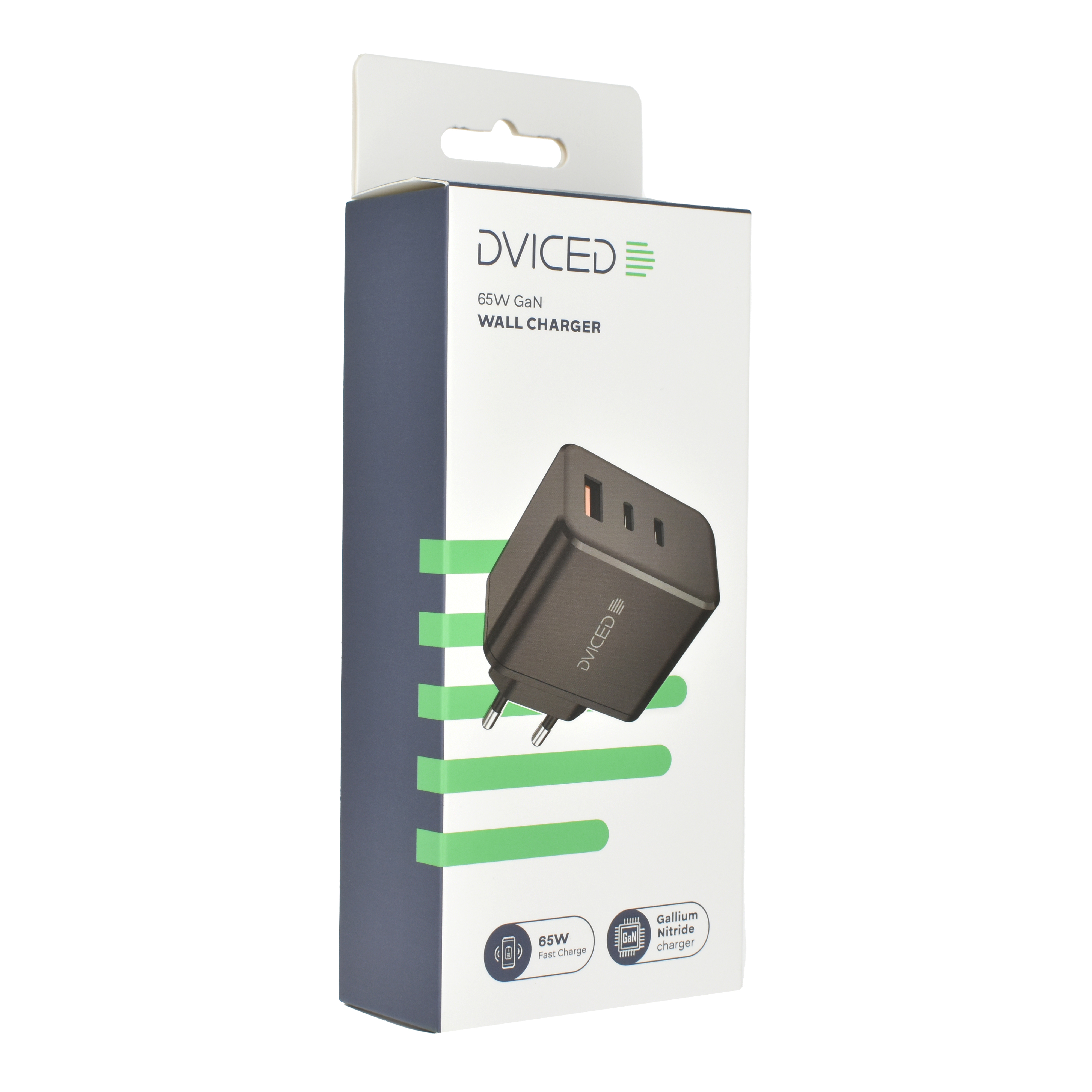 Punjač DVICED Wall charger 65W GaN (1 USB-A, 2 USB-C, crna boja)-2