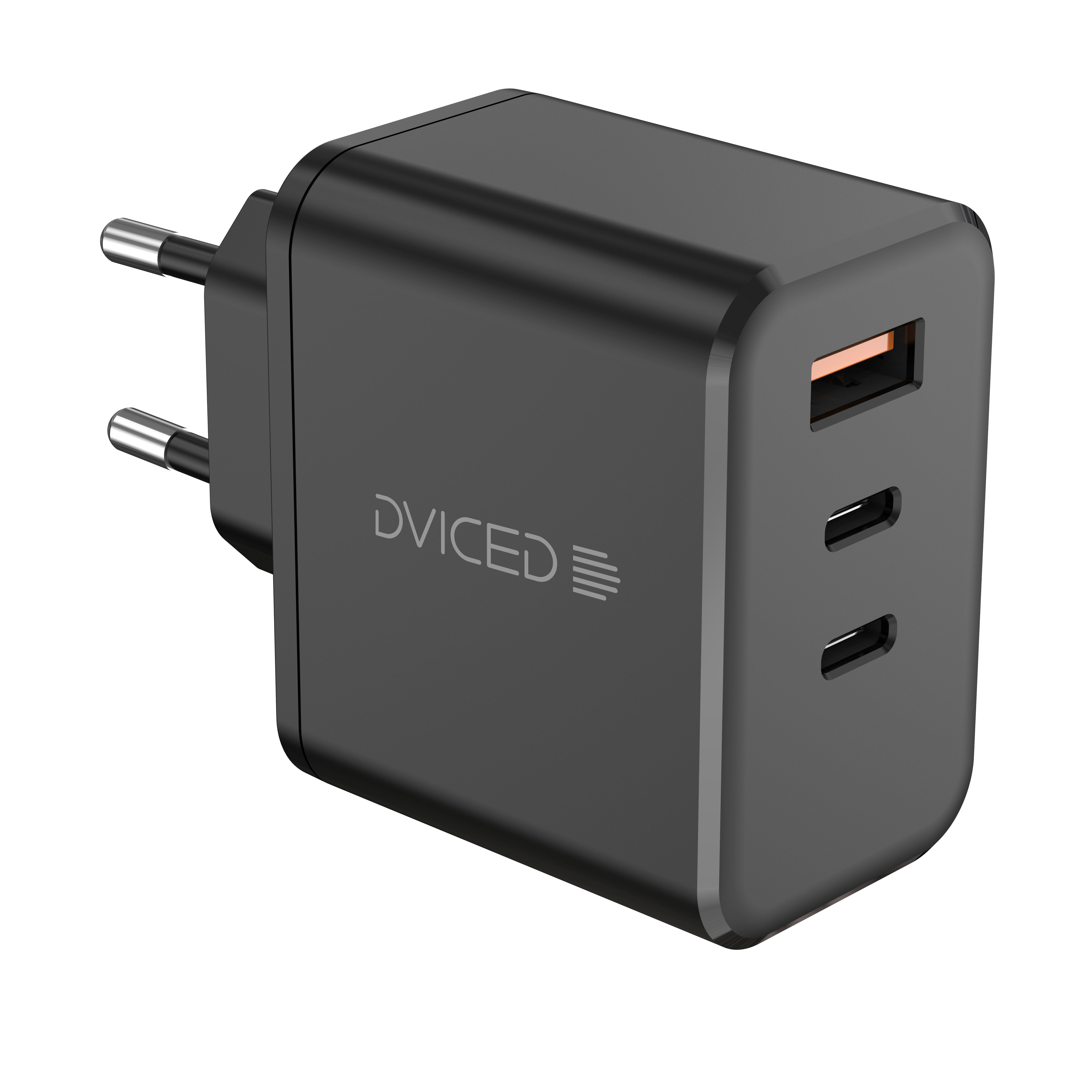 Punjač DVICED Wall charger 140W GaN (2 USB-C, USB-A, EU, crna boja)