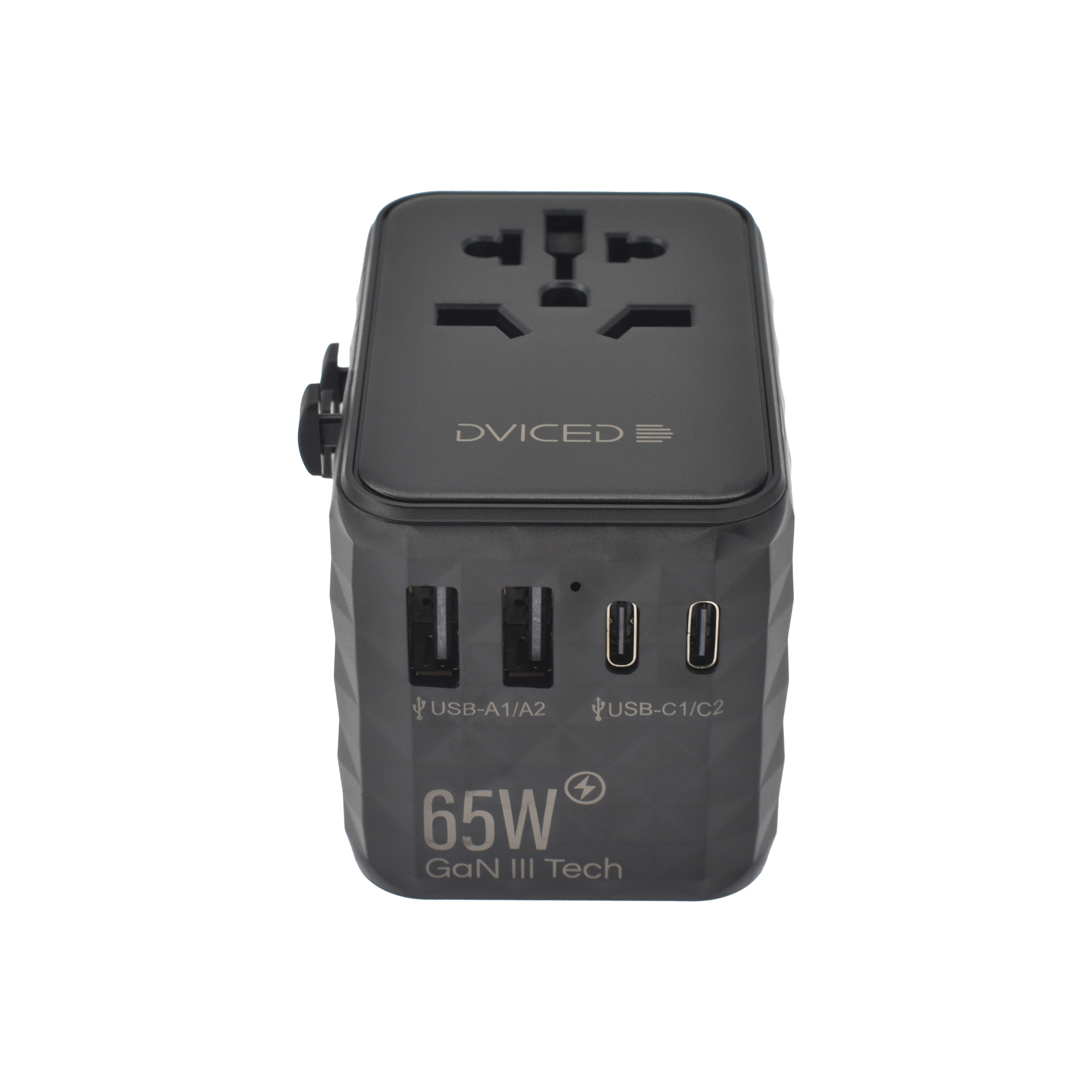 Univerzalni putni adapter DVICED 65W GaN - Crni-4