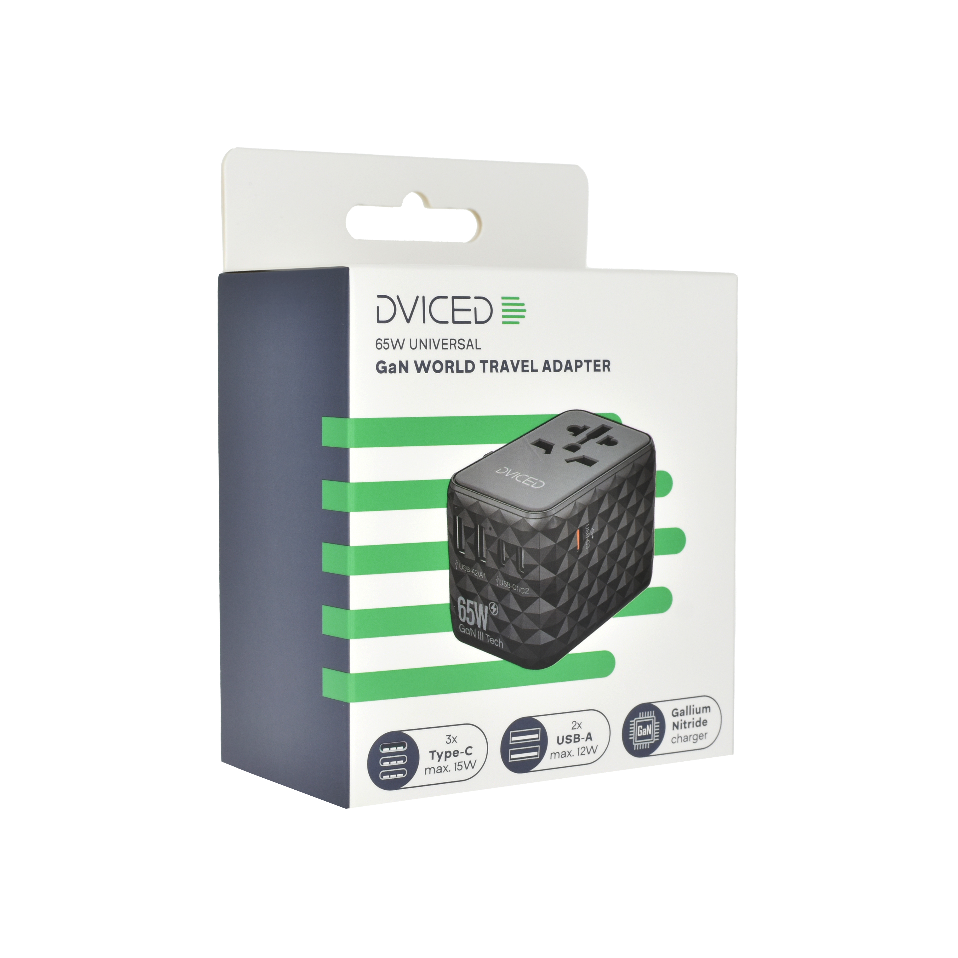 Univerzalni putni adapter DVICED 65W GaN - Crni-2