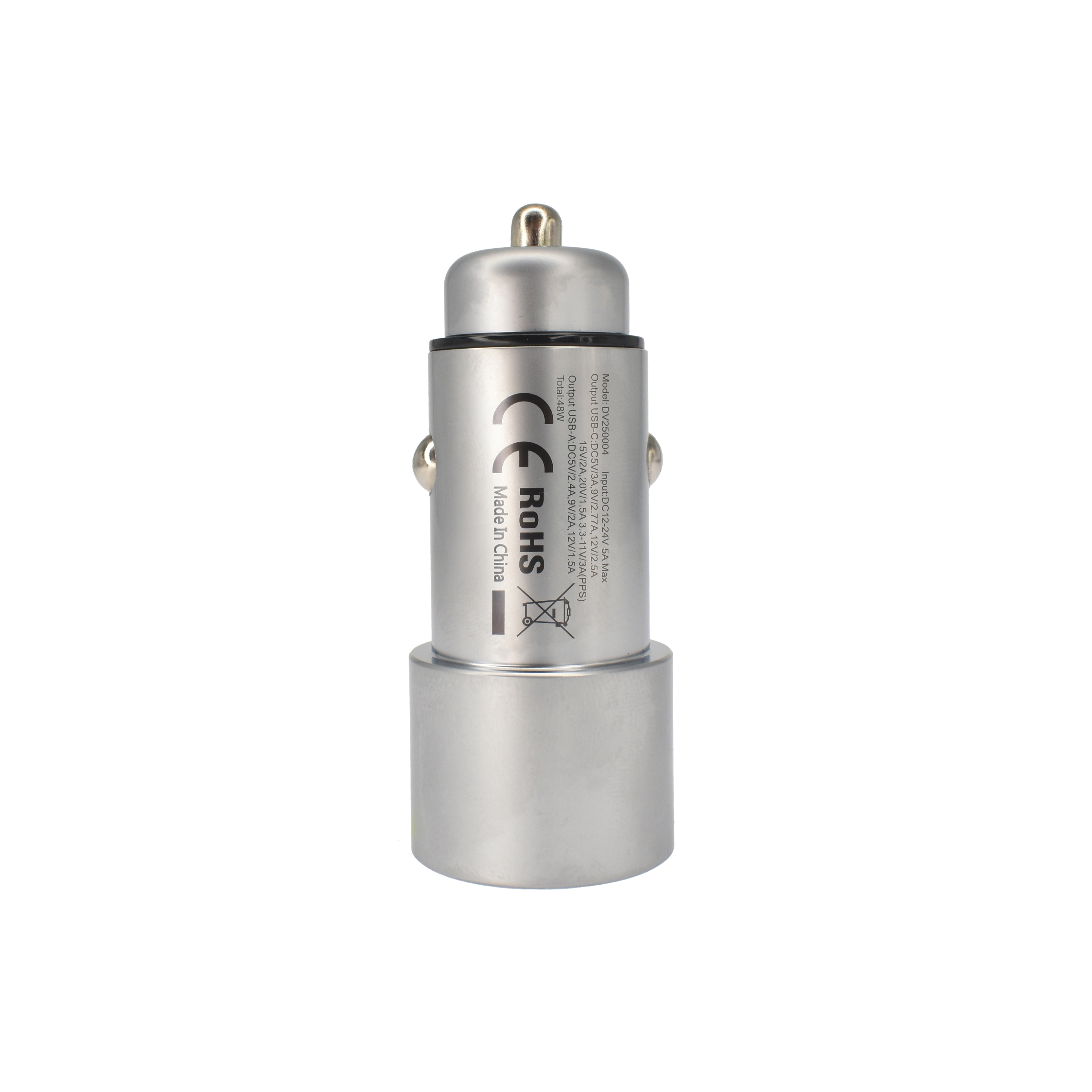 Auto punjač DVICED 1 USB-A, 1 USB-C - Metal-2