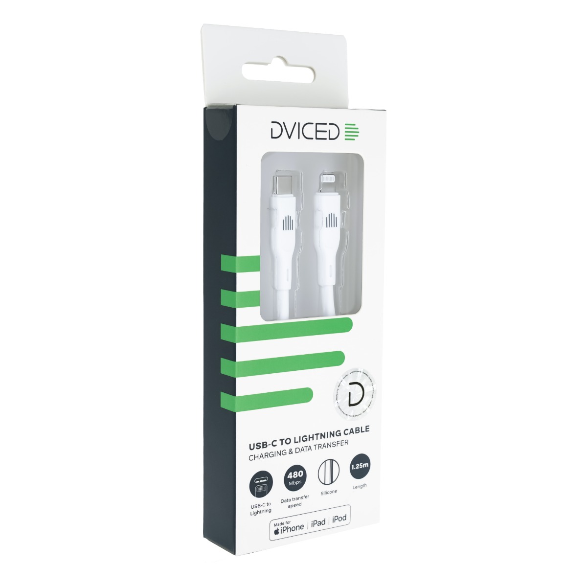 Kabel DVICED USB-C na Lightning silikonski 1,25m - Bijeli-4