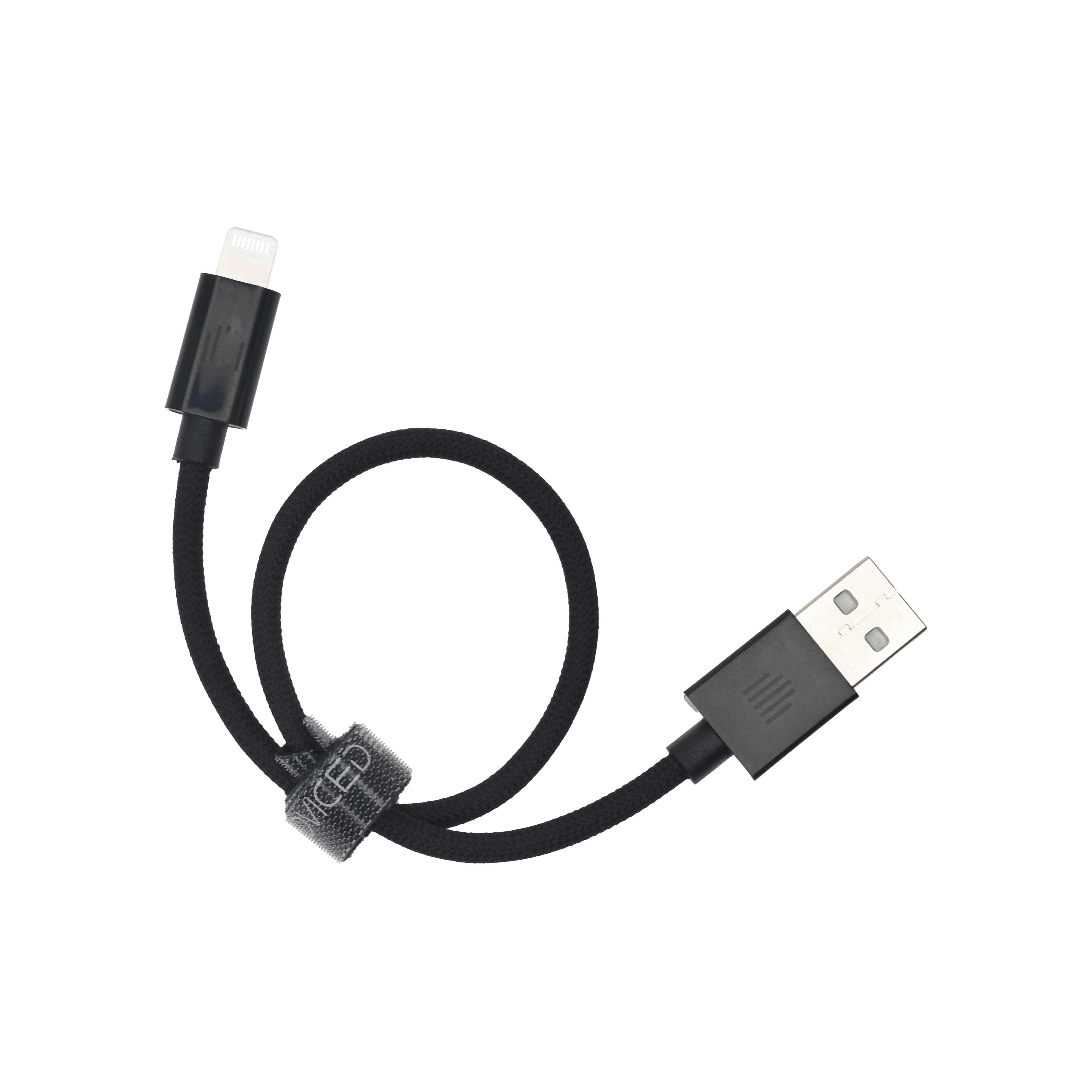 Kabel DVICED USB-A do Lightning Nylon Textile 0,25m - Crni-3