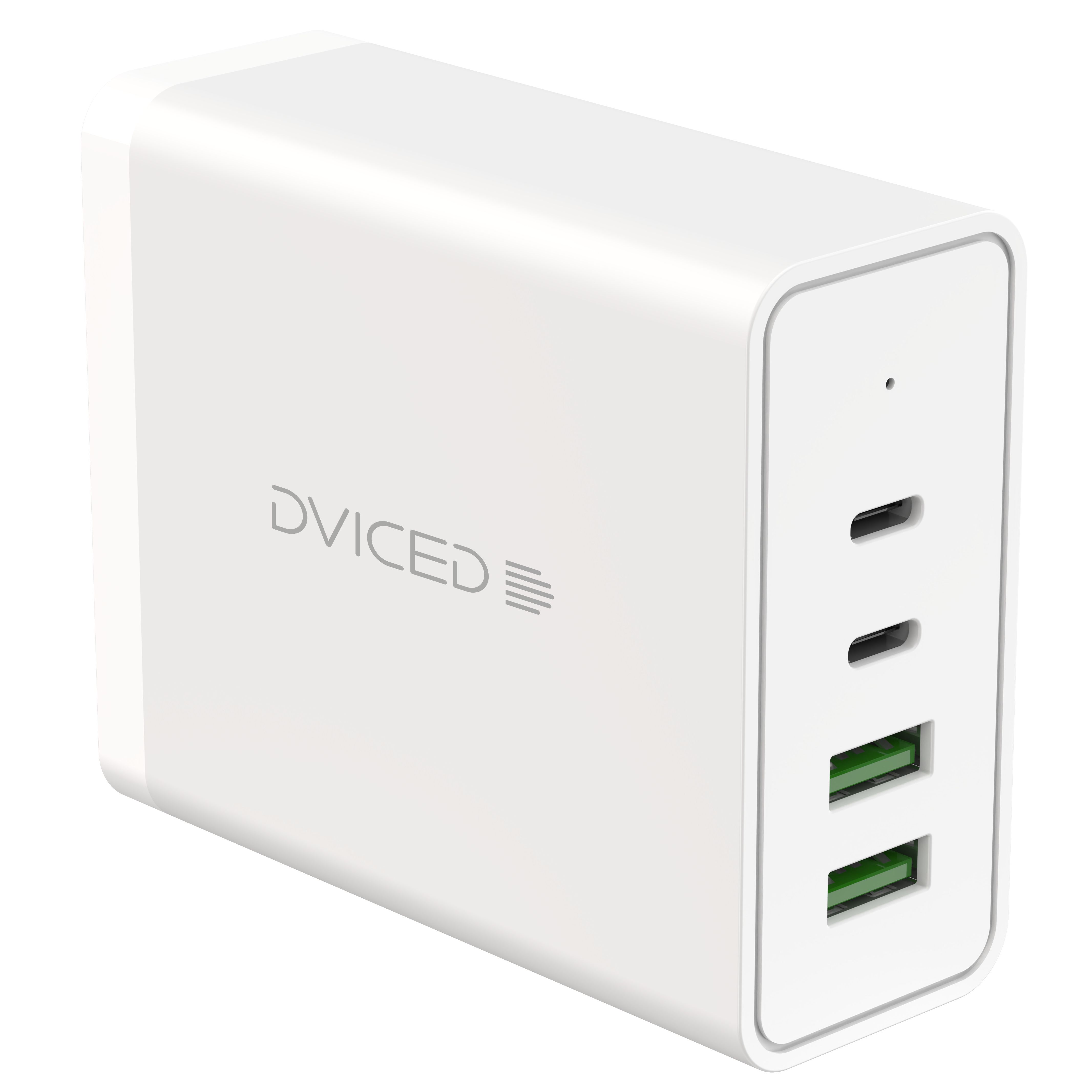 Desktop punjač DVICED 100W GaN (2 USB-A, 2 USB-C, EU) - Bijeli-0