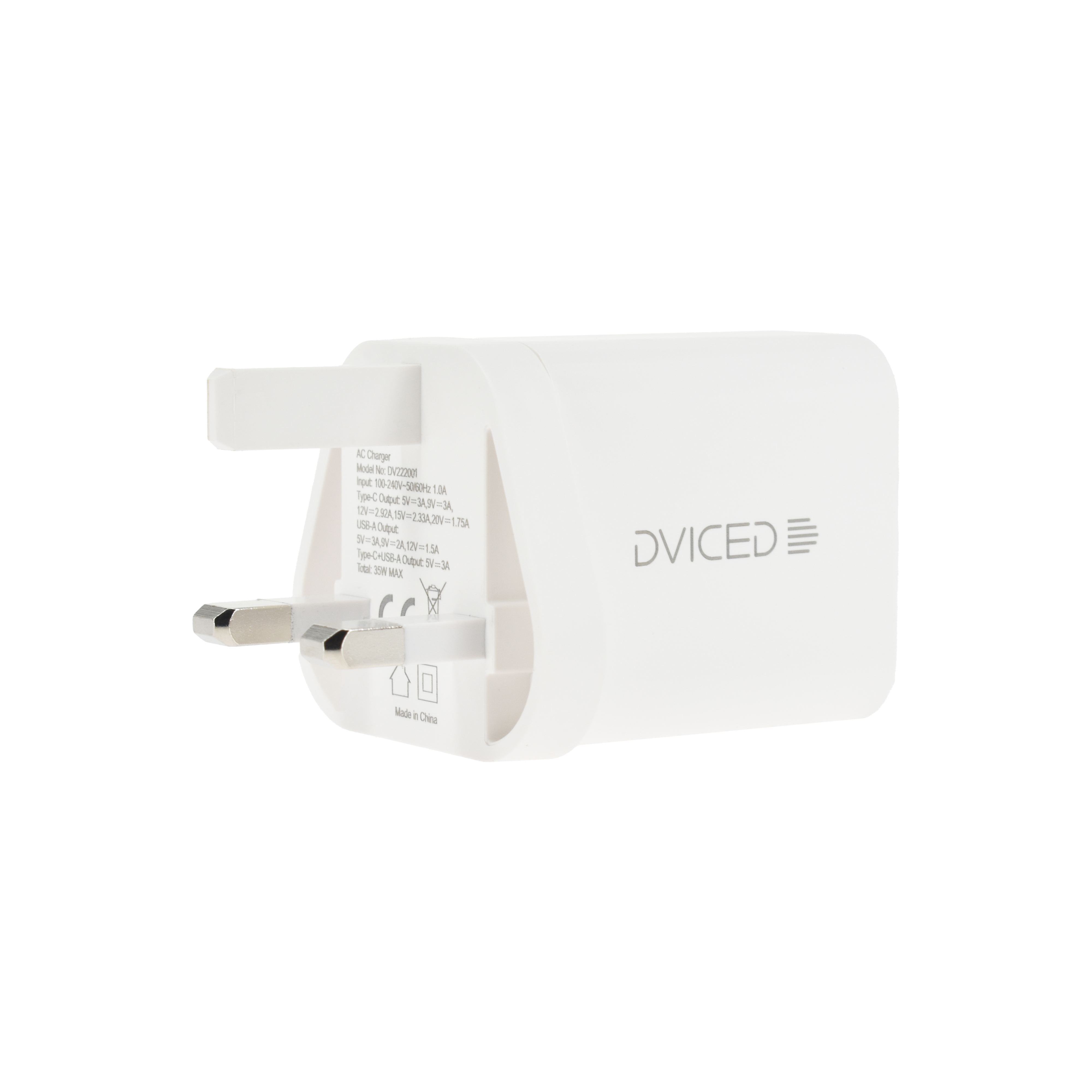 Punjač DVICED Wall charger 35W GaN (1 usb-a, 1 usb-c)-4