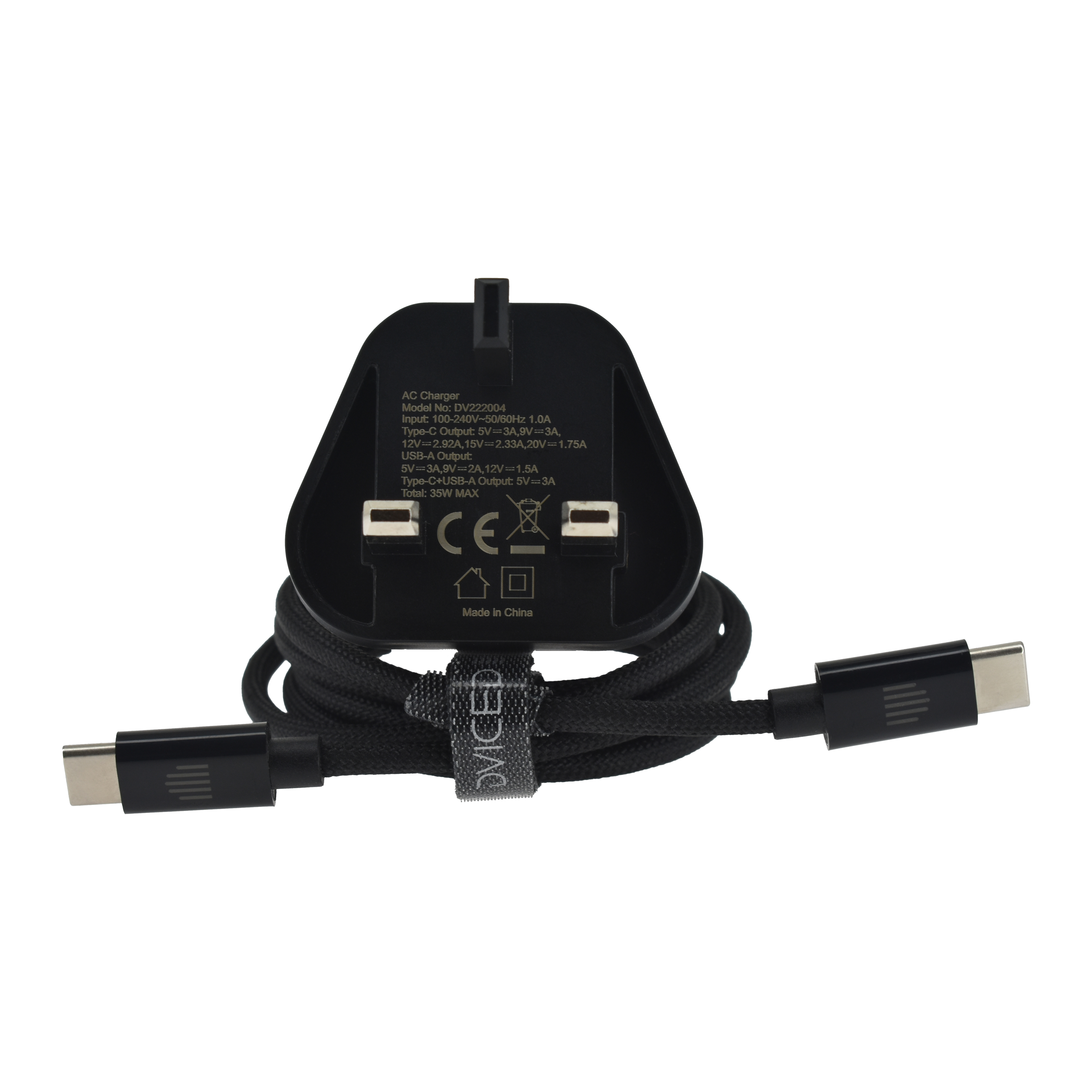 Punjač DVICED Wall charger 35W GaN 1 USB-A 1 USB-C-1