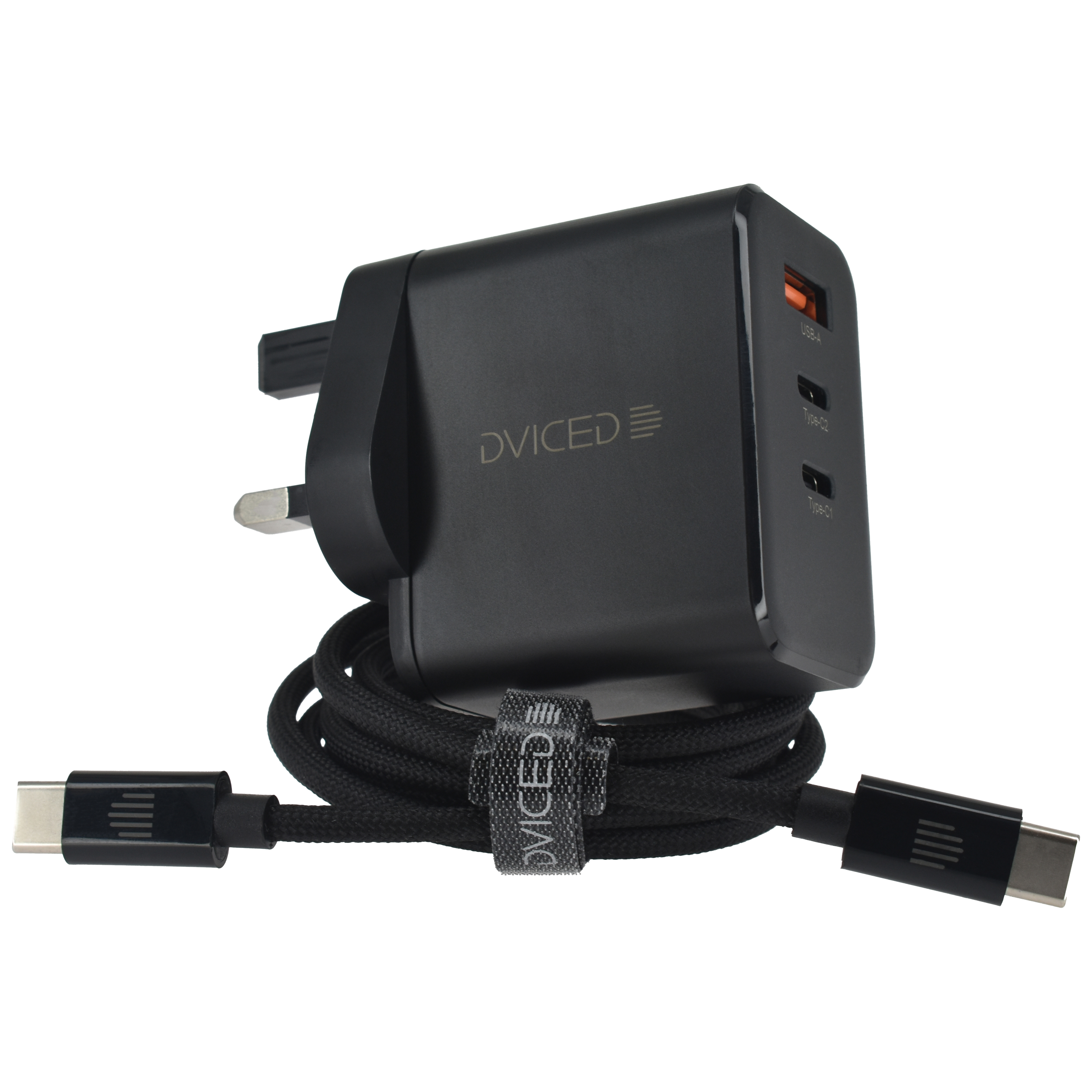 Punjač DVICED Wall charger 65W GaN 2 USB-C, 1 USB-A-4